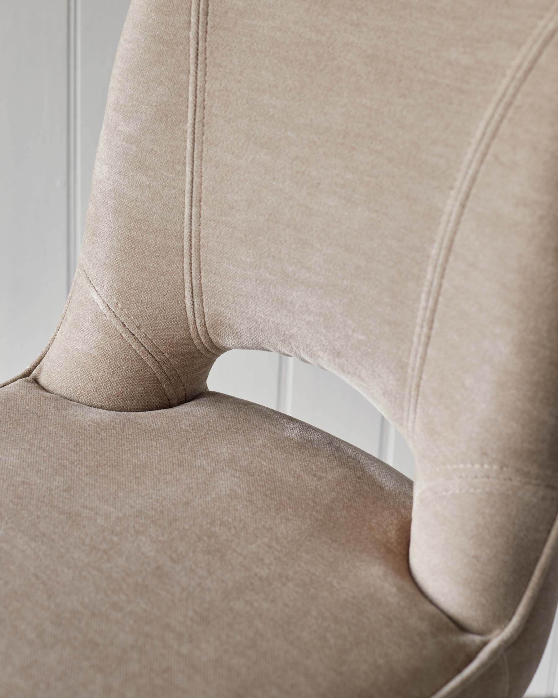 Tabouret de bar Ludo en tissu champagne avec vérin à gaz