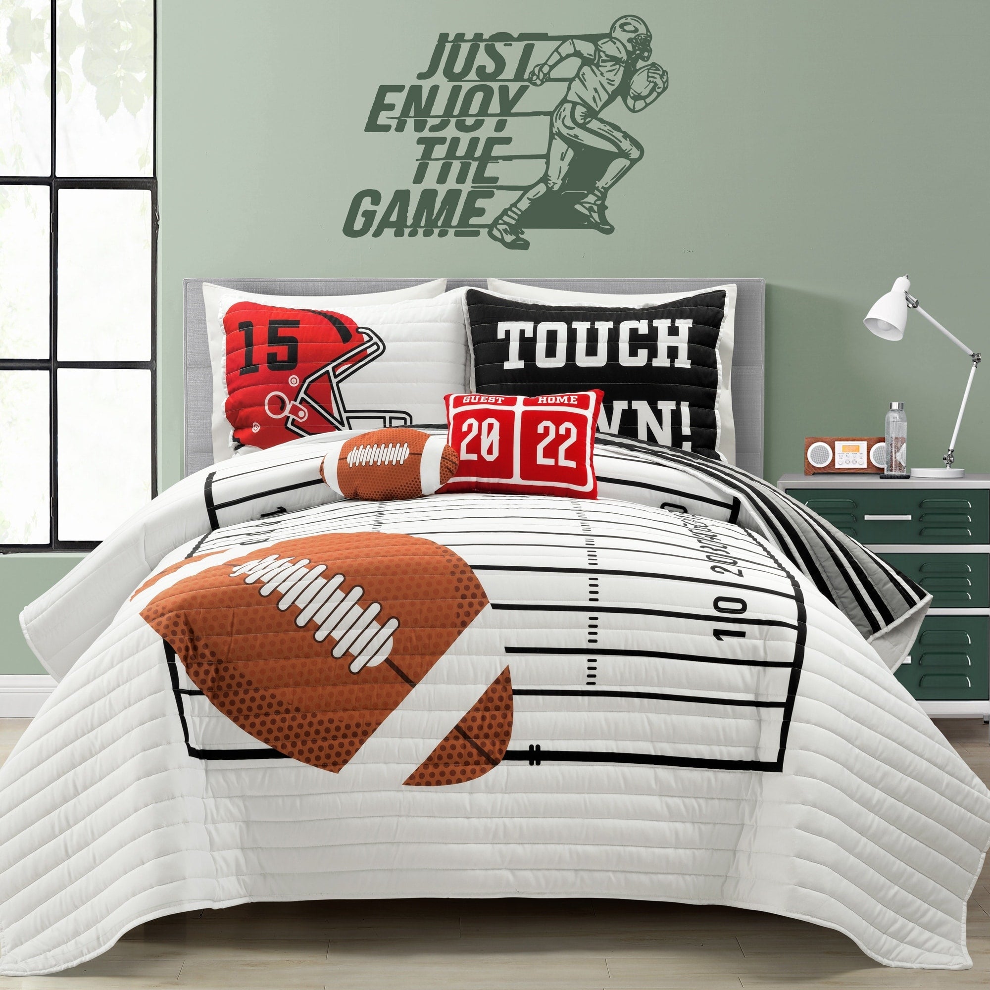 Couette surdimensionnée réversible pour enfants Lush Decor à motif de football américain