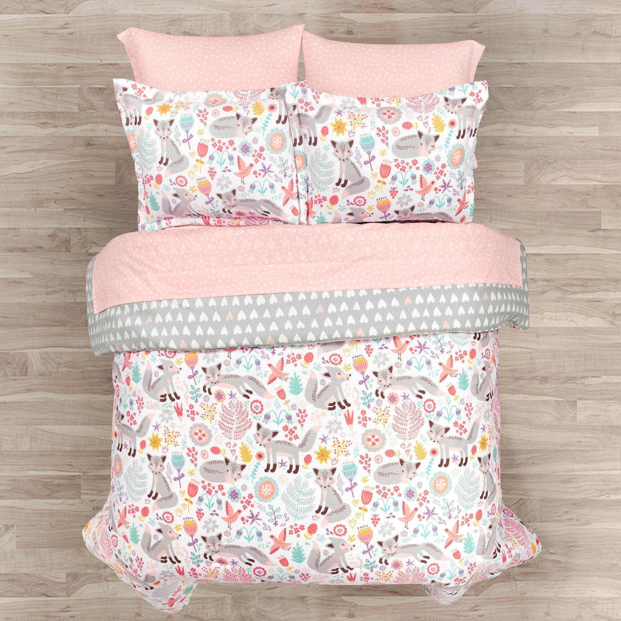 Lush Decor Pixie Fox avec ensemble de draps Kids Back To Campus Couette