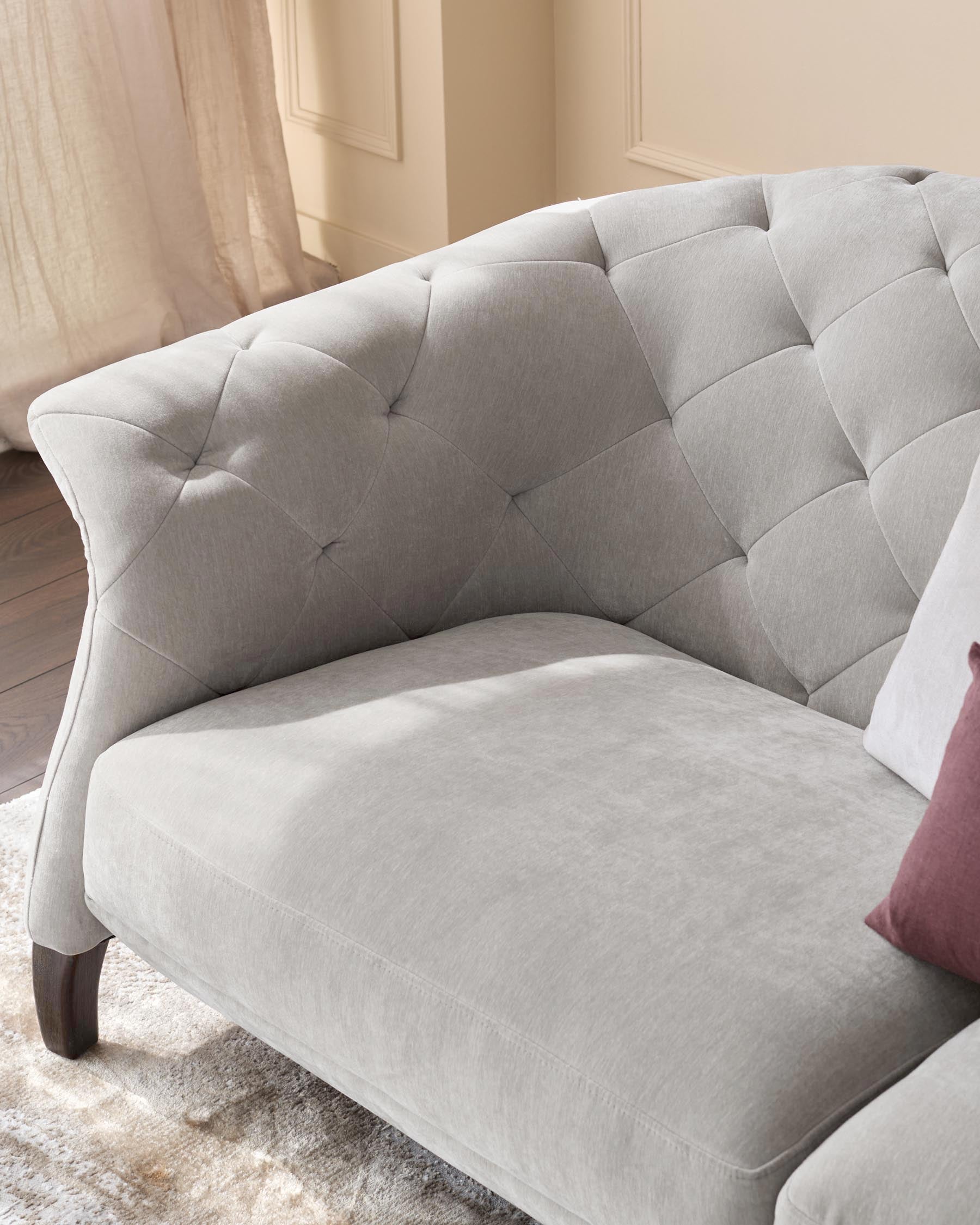 Canapé 2 places Luxe en tissu gris clair