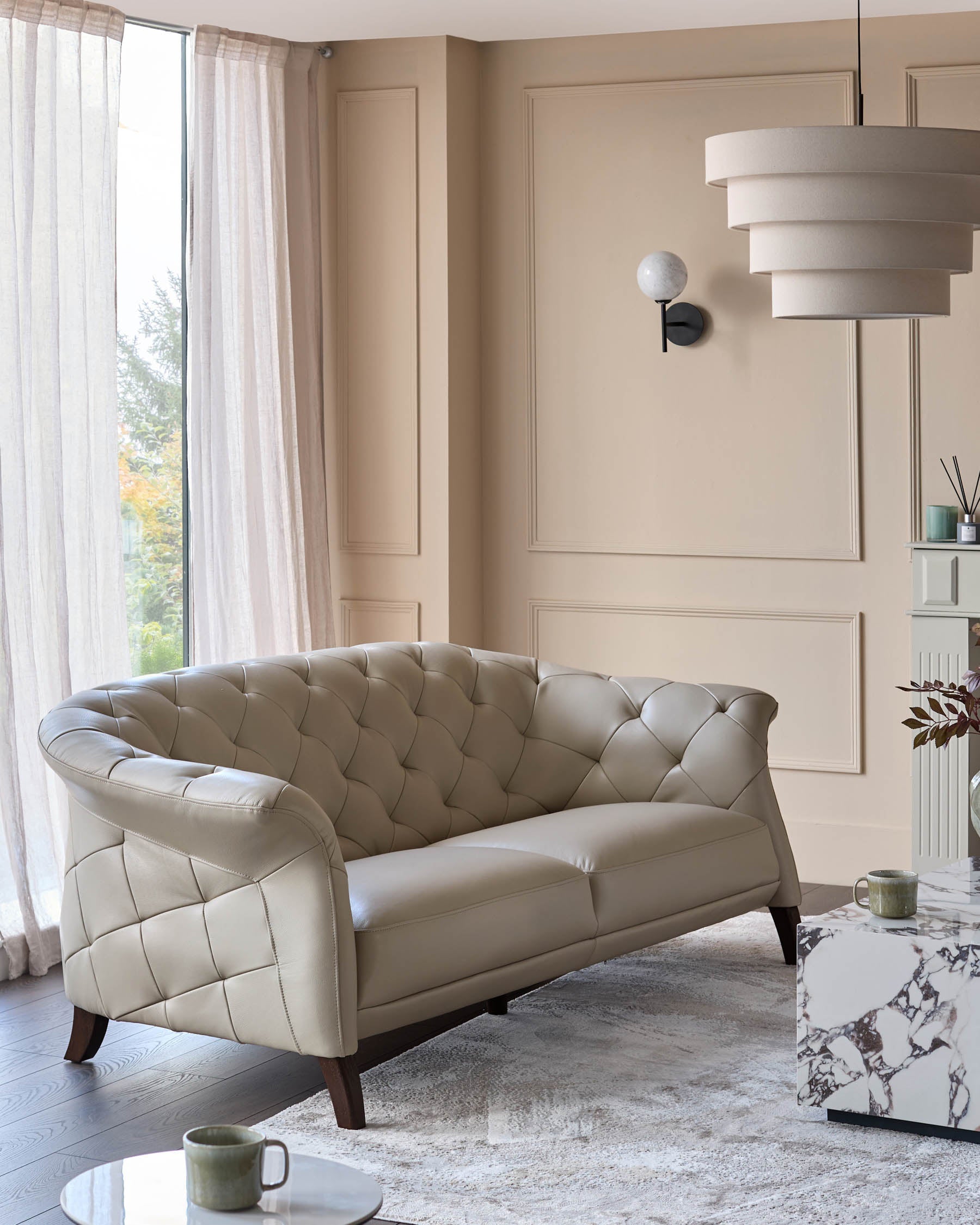 Canapé 2 places en cuir naturel de luxe