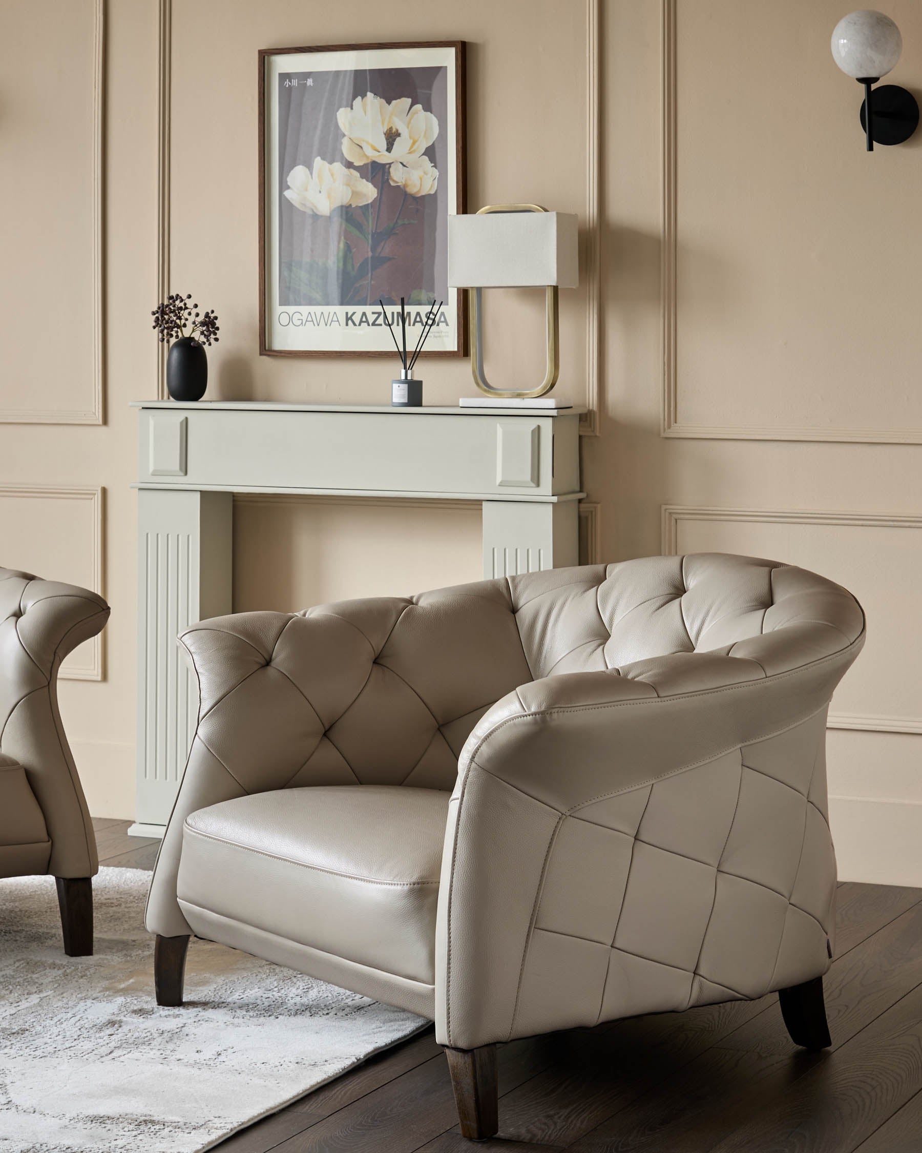 Fauteuil de luxe en cuir naturel