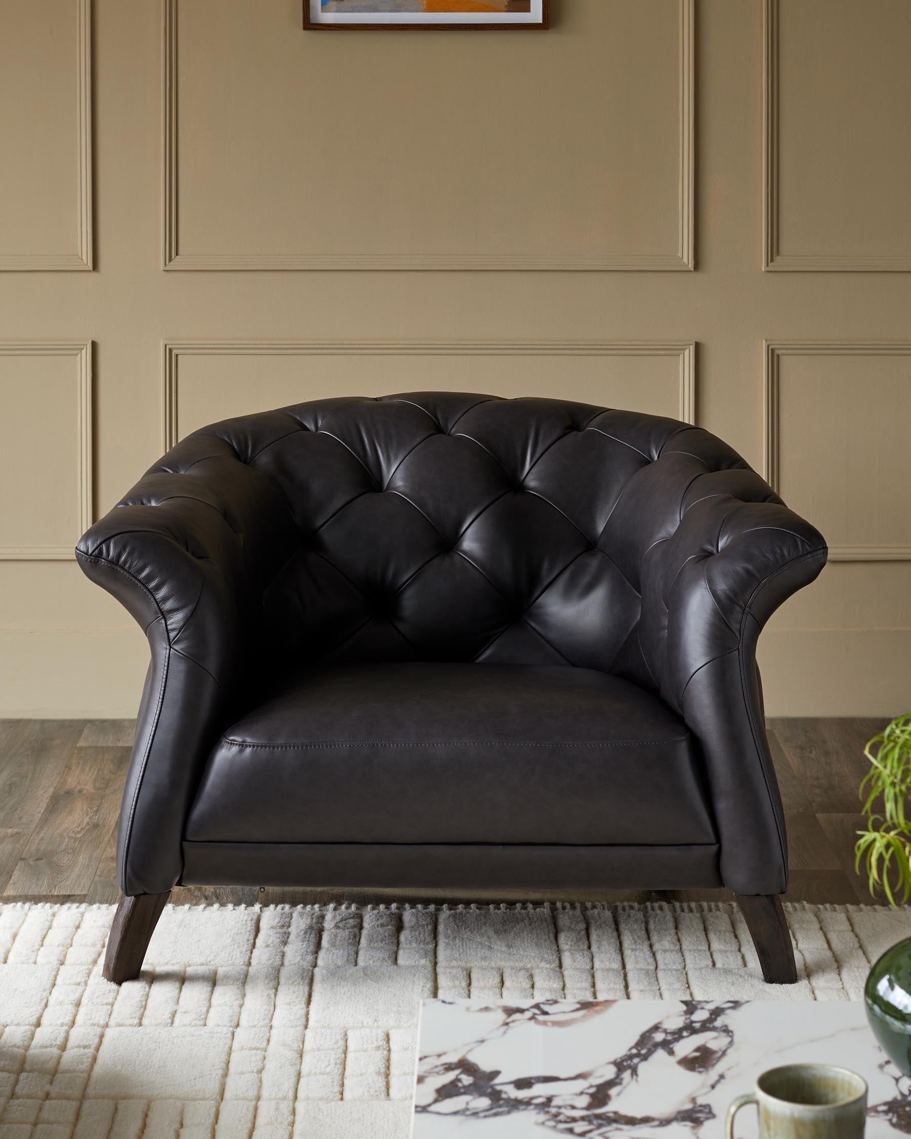 Fauteuil de luxe en cuir noir