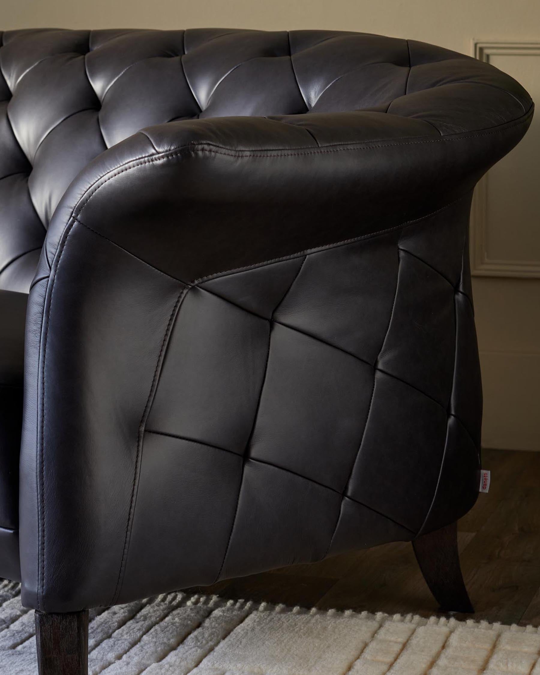 Fauteuil de luxe en cuir noir