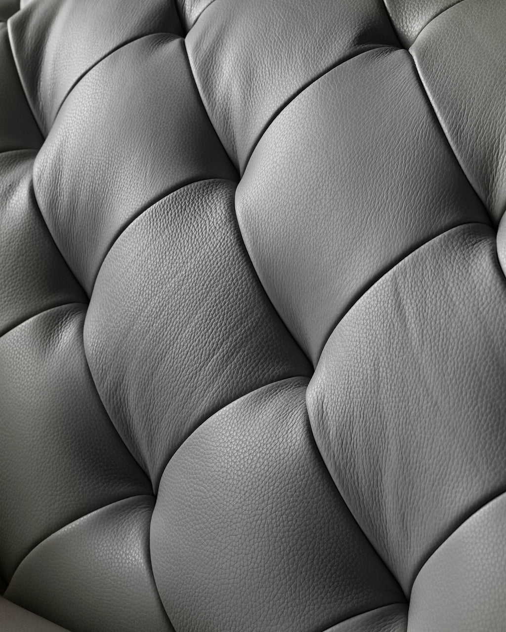 Canapé 2 places en cuir gris foncé de luxe