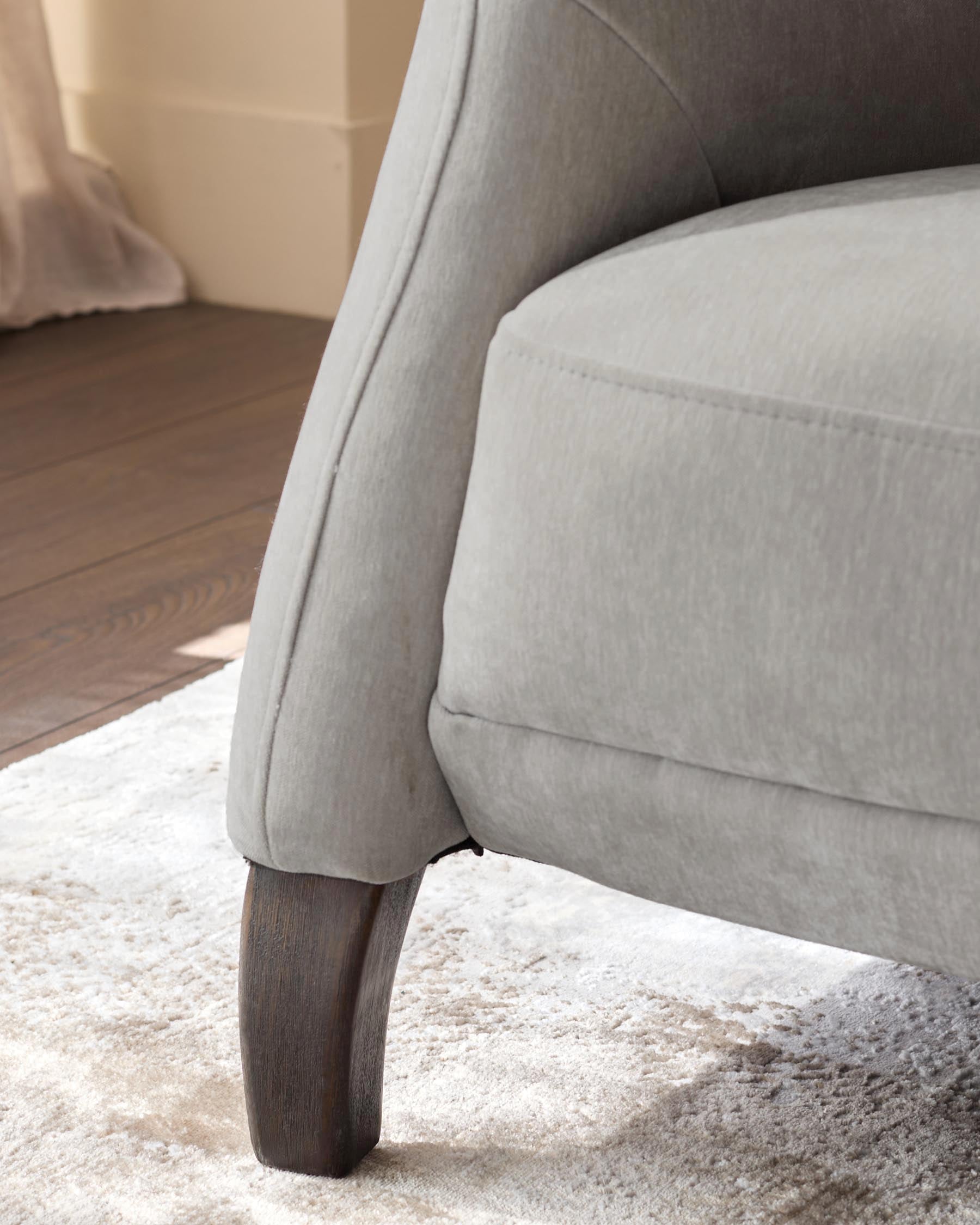 Fauteuil en tissu gris clair Luxe
