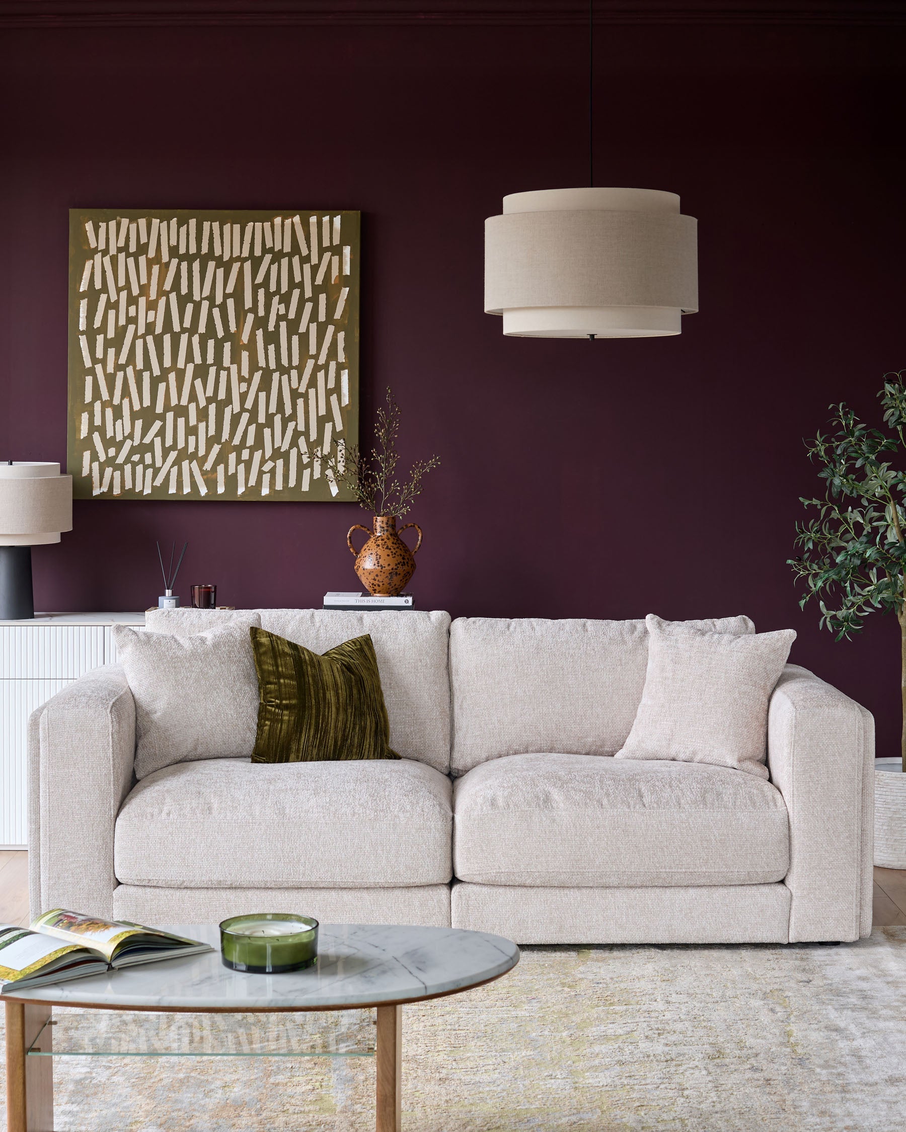 Canapé 3 places Lynetta en tissu naturel