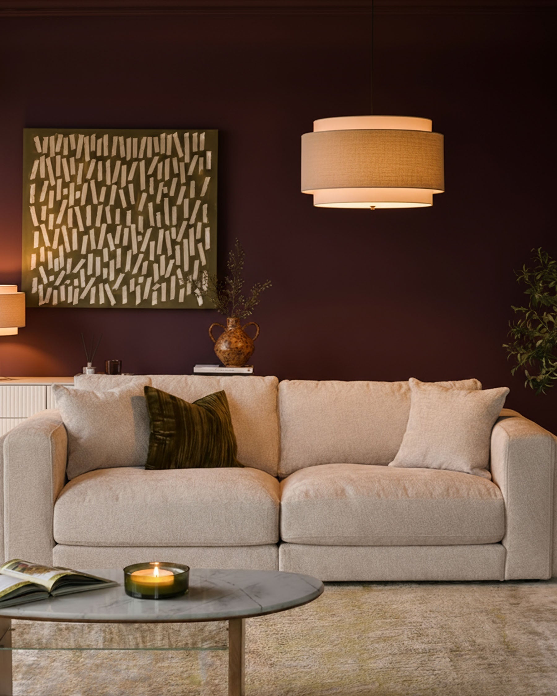 Canapé 3 places Lynetta en tissu naturel