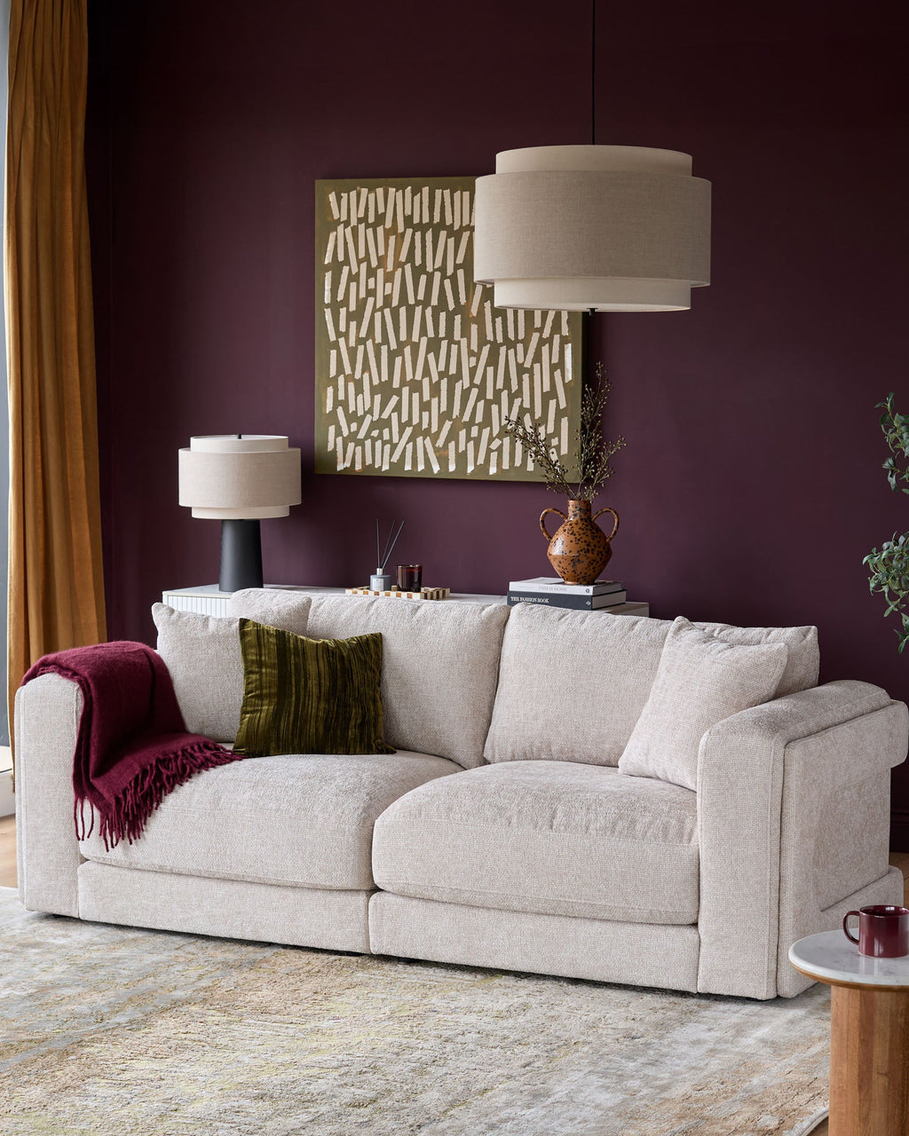 Canapé 3 places Lynetta en tissu naturel