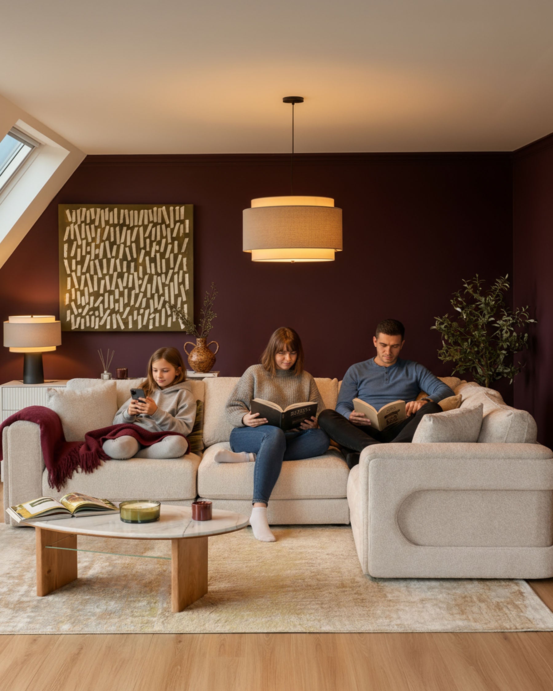 Canapé d'angle petit modèle Lynetta en tissu naturel