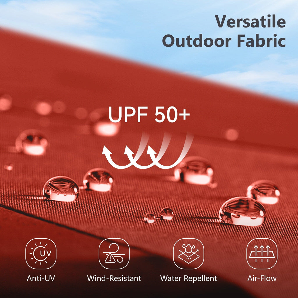 MAISON ARTS Parasol déporté hydraulique automatique de 12 pieds avec mât en aluminium et rotation à 360 degrés