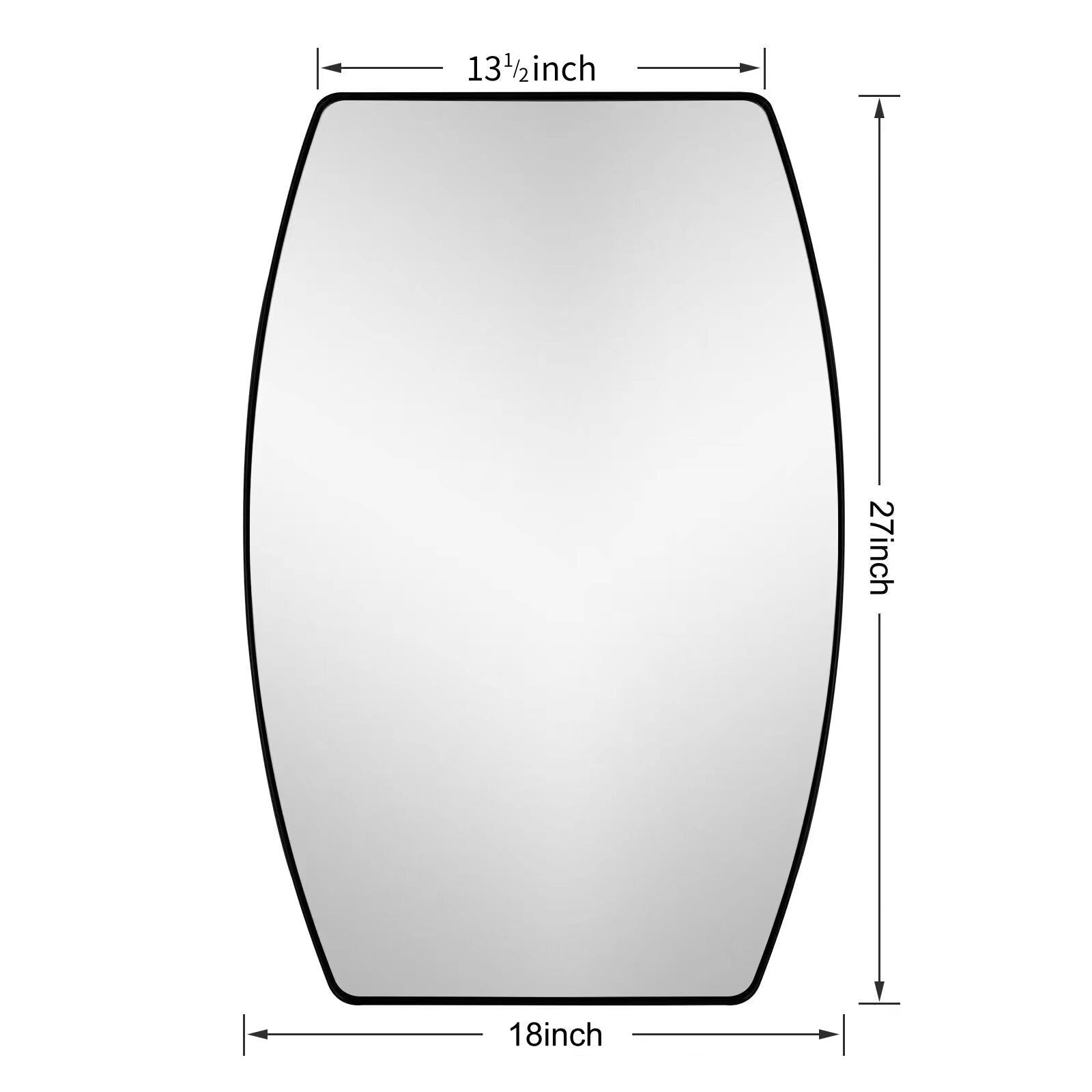 Miroir mural oblong en métal MacLuu