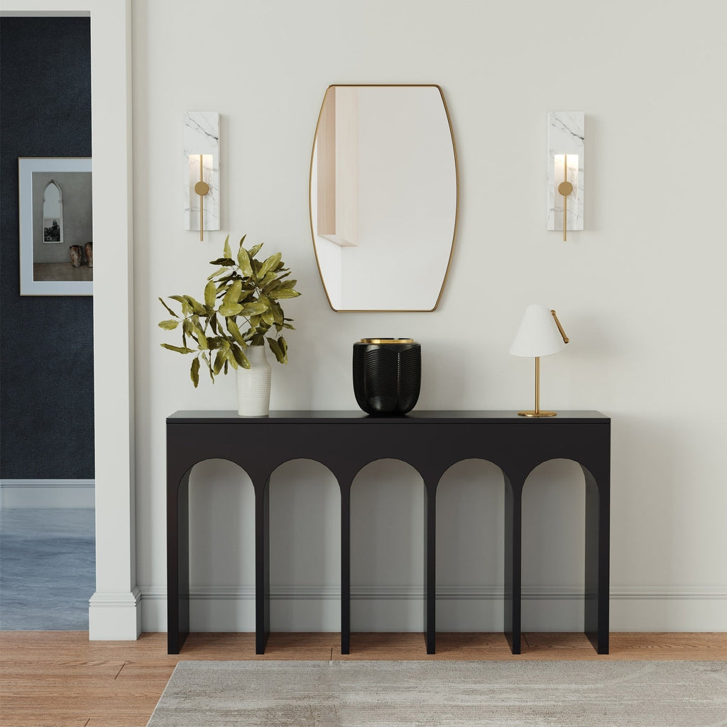 Miroir mural oblong en métal MacLuu