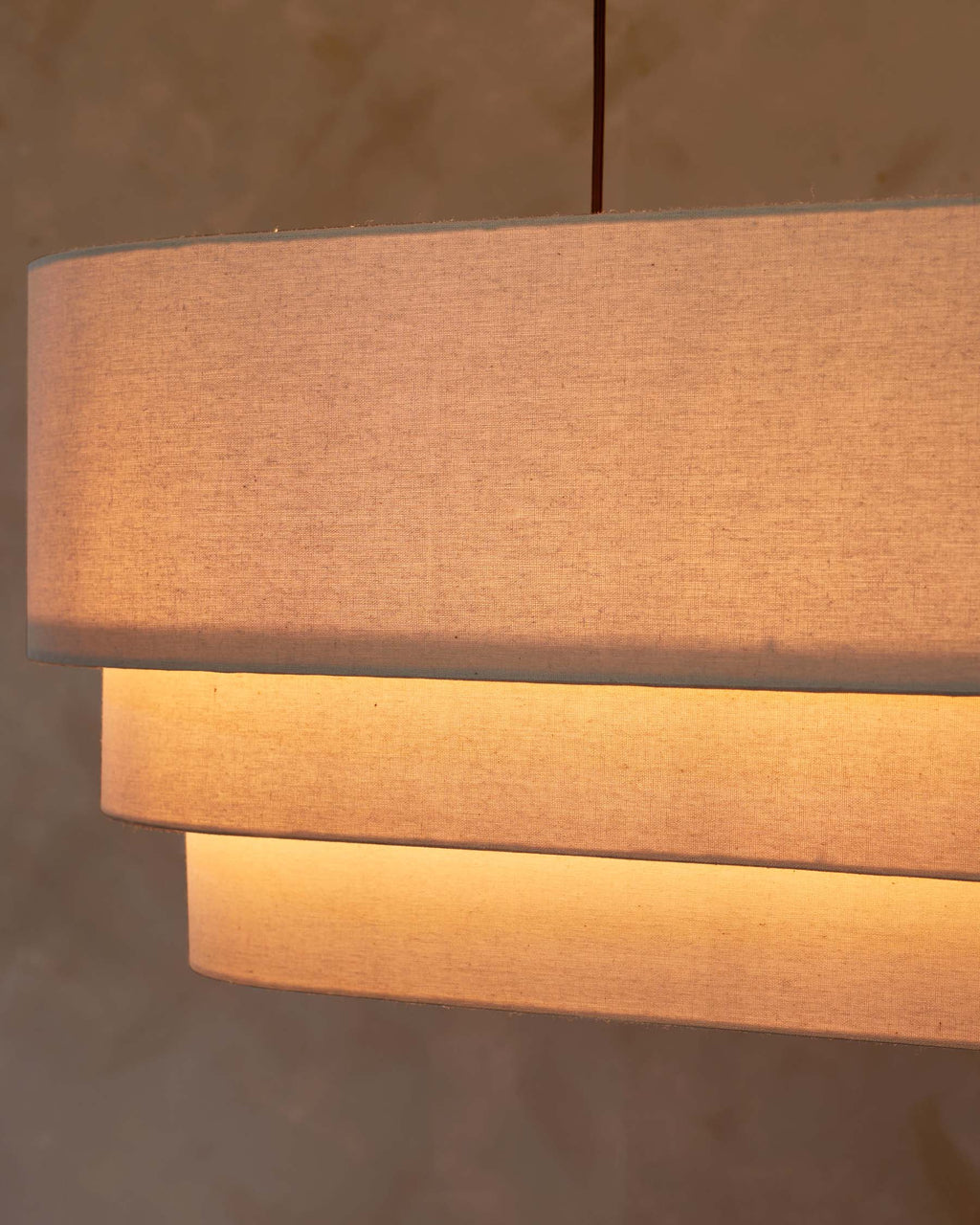 Suspension ovale réglable en lin naturel Madison