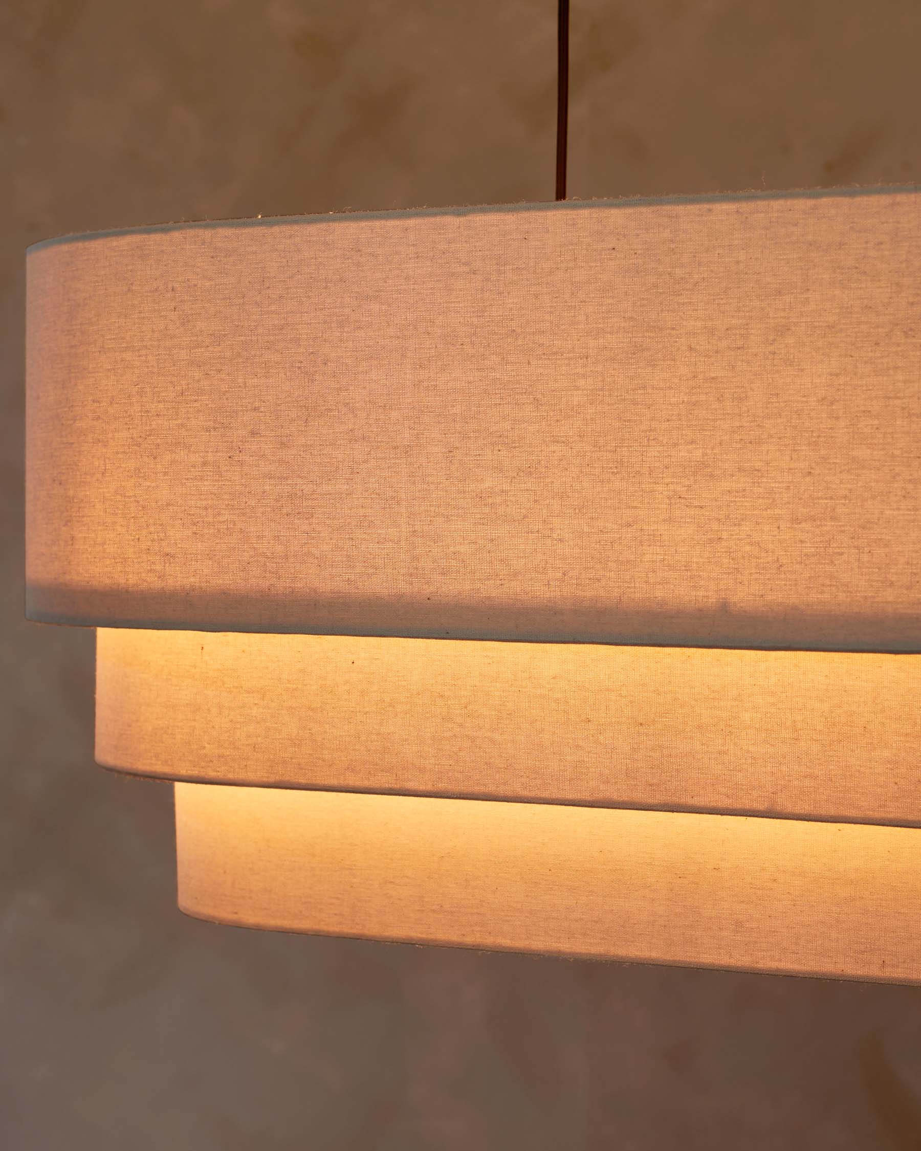 Suspension ovale réglable en lin naturel Madison