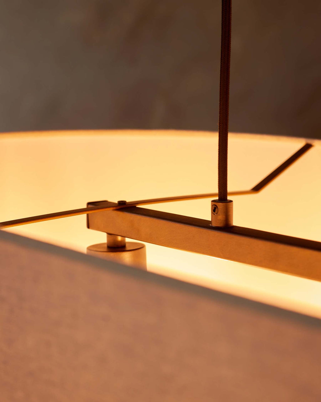 Suspension ovale réglable en lin naturel Madison