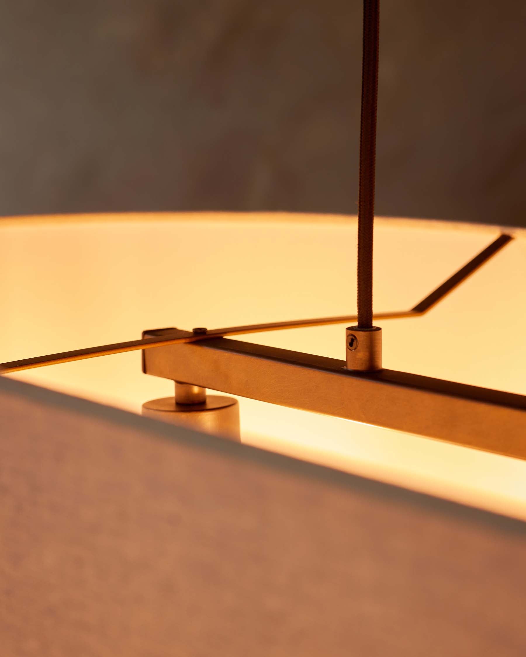 Suspension ovale réglable en lin naturel Madison