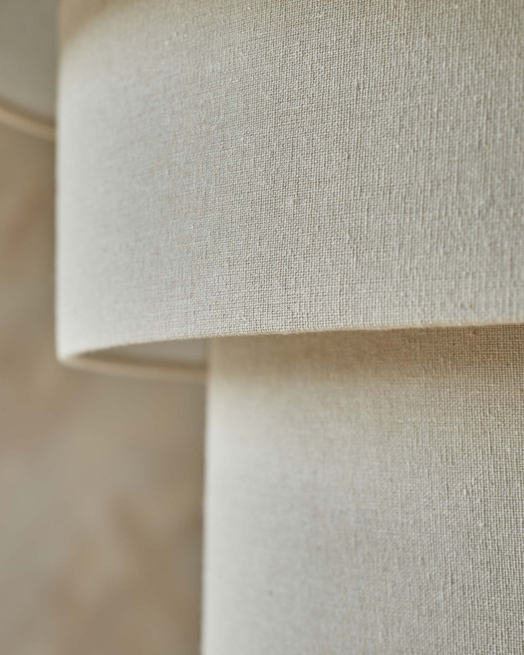 Suspension ronde réglable en lin naturel Madison