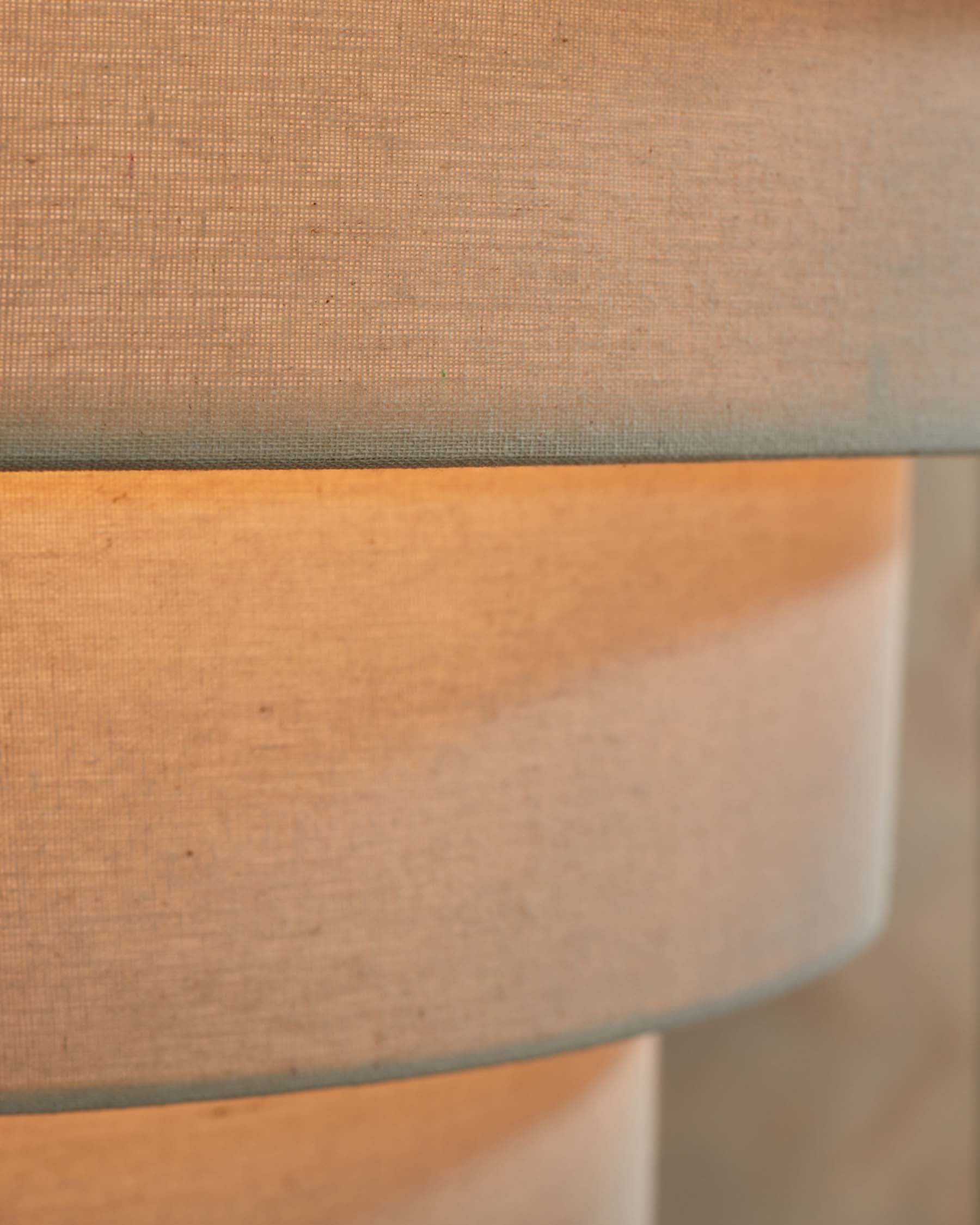 Suspension ronde réglable en lin naturel Madison