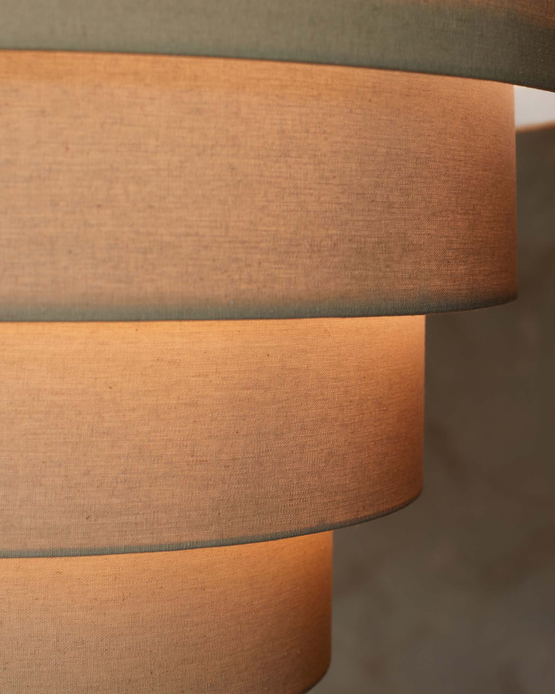 Suspension ronde réglable en lin naturel Madison