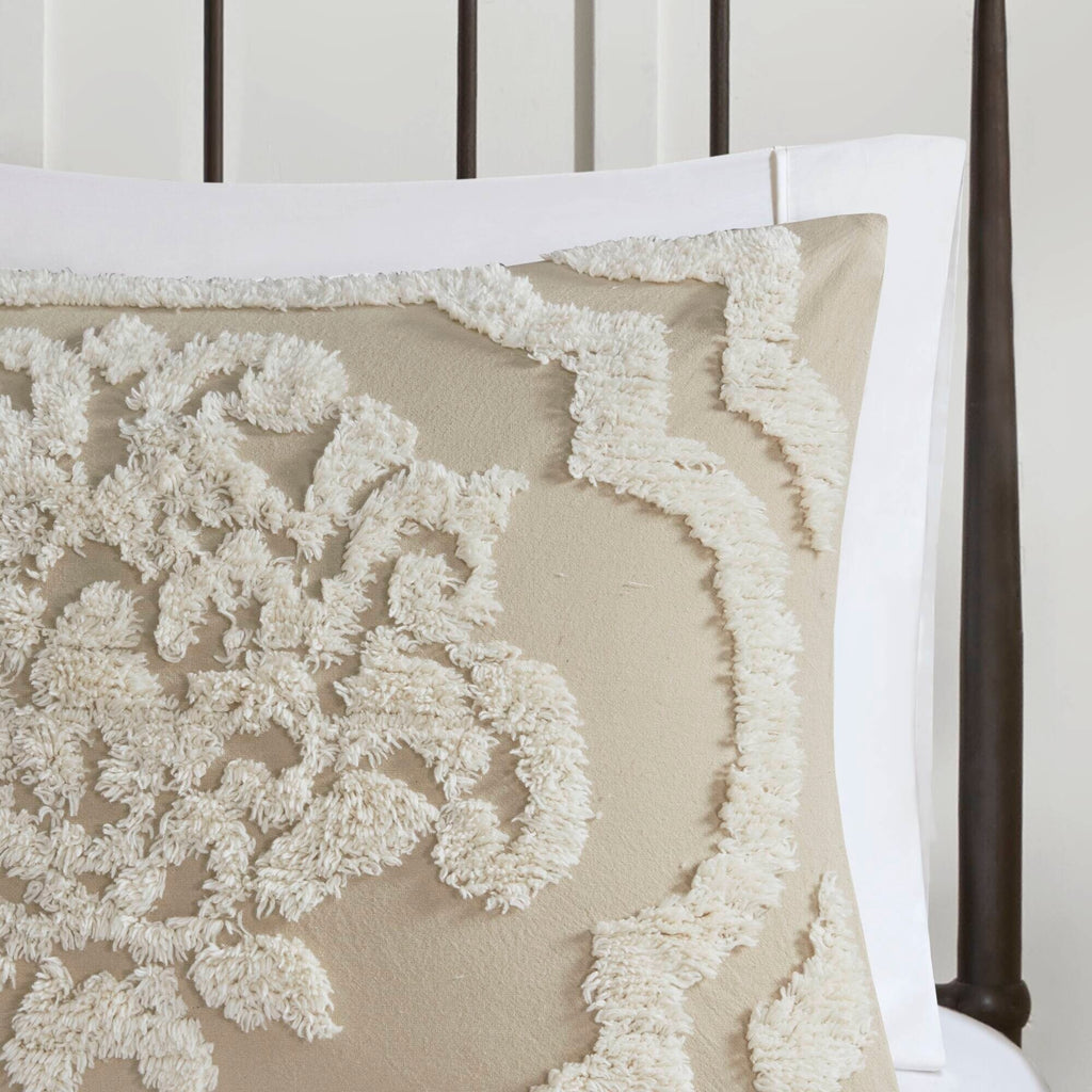 Parure de couette Madison Park Aeriela en coton chenille touffeté damassé