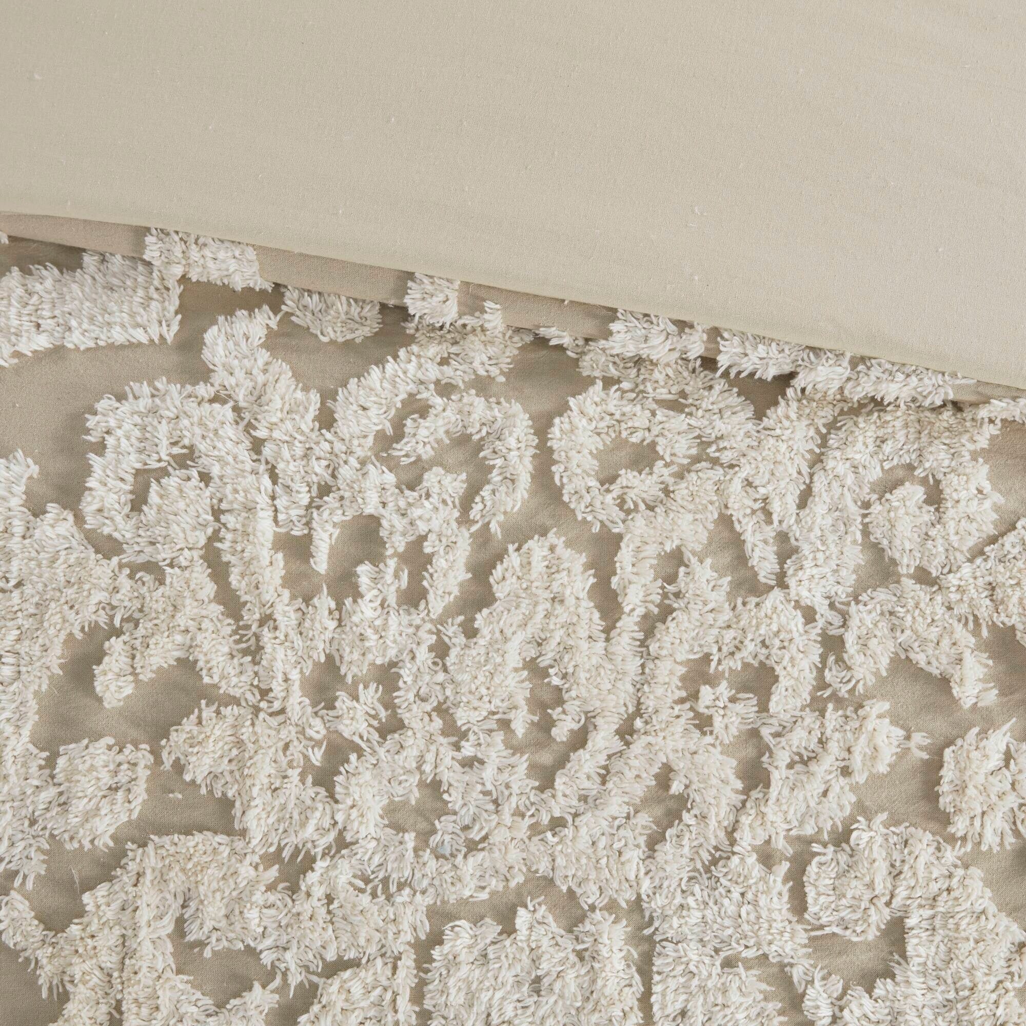 Parure de couette Madison Park Aeriela en coton chenille touffeté damassé