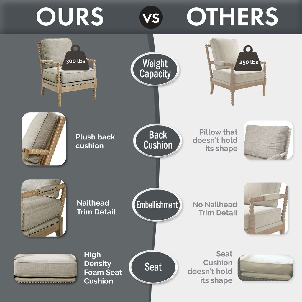 Fauteuil à cadre en bois tourné Madison Park Donohue