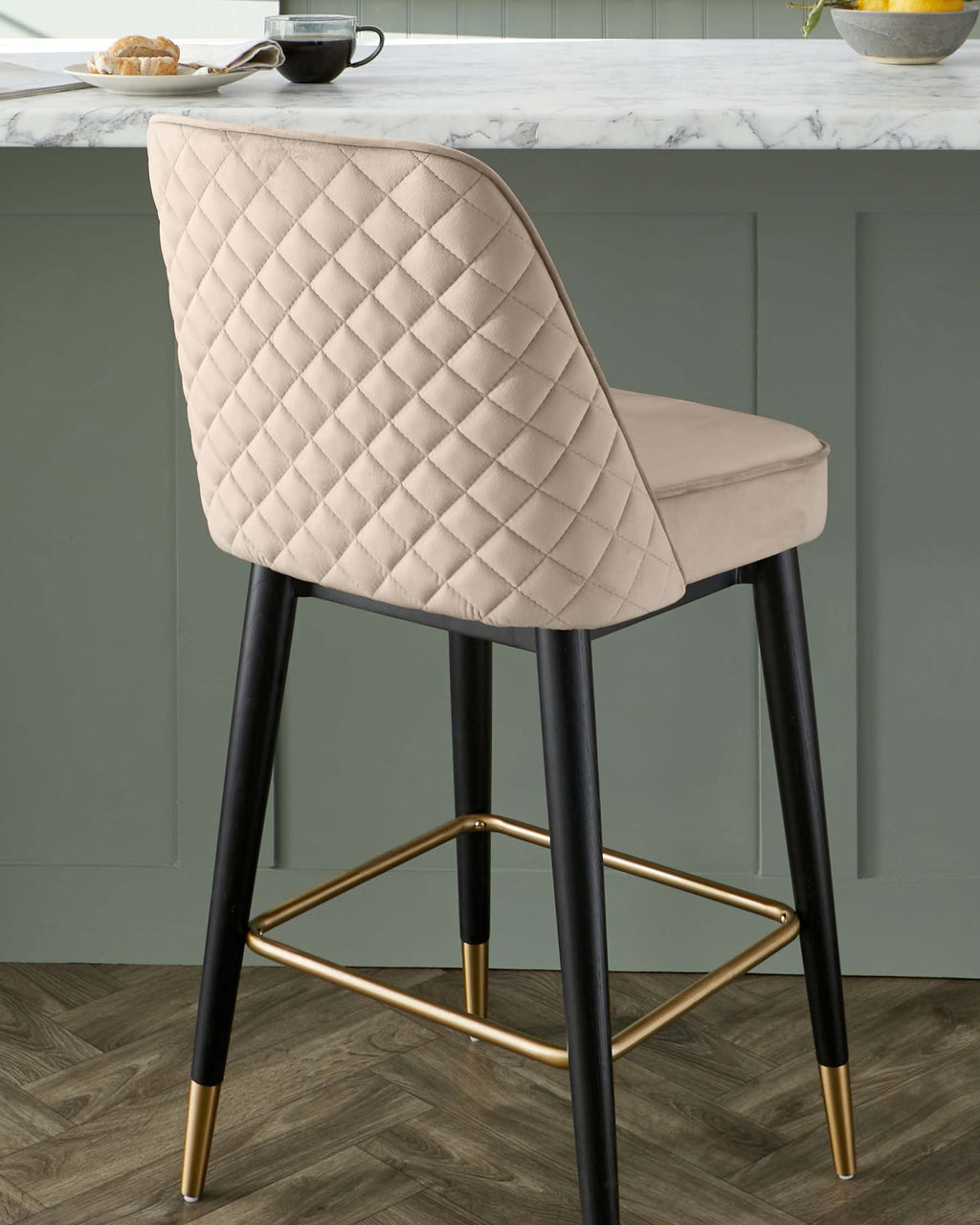 Tabouret de bar Mae Champagne Velvet