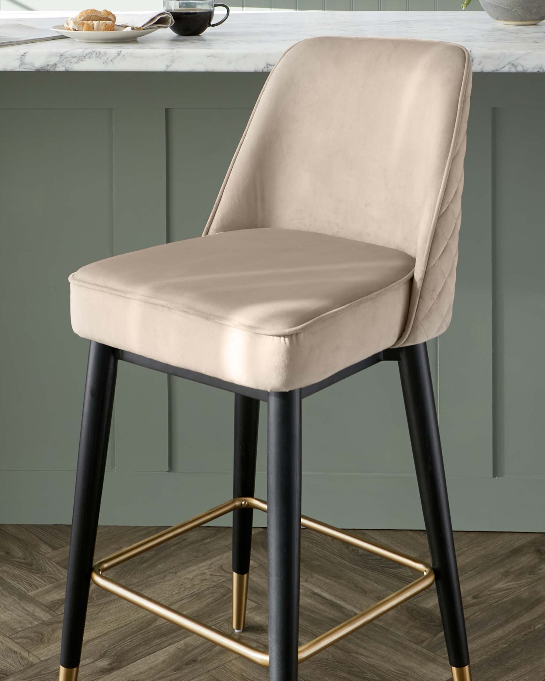 Tabouret de bar Mae Champagne Velvet