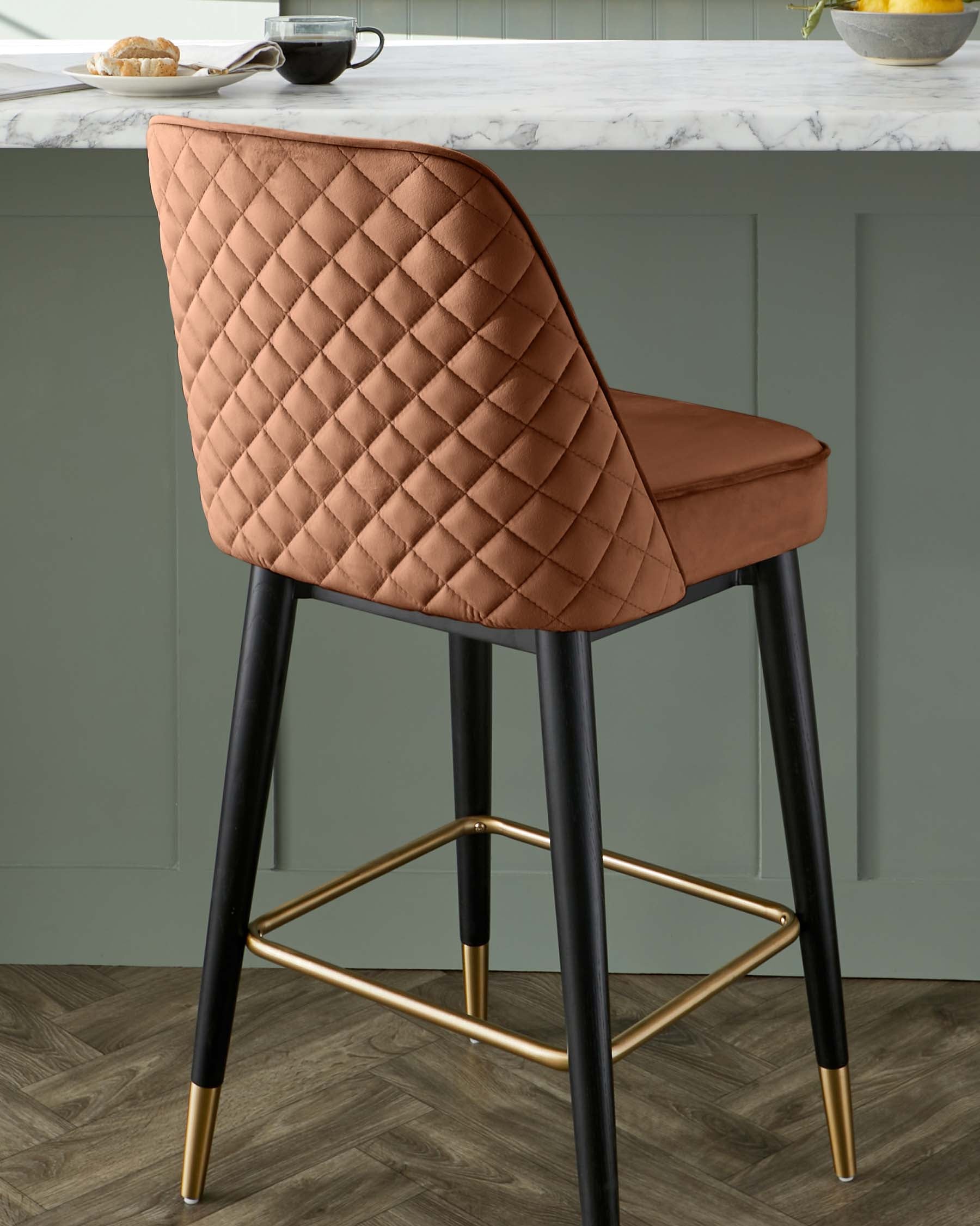 Tabouret de bar Mae Rust Velvet