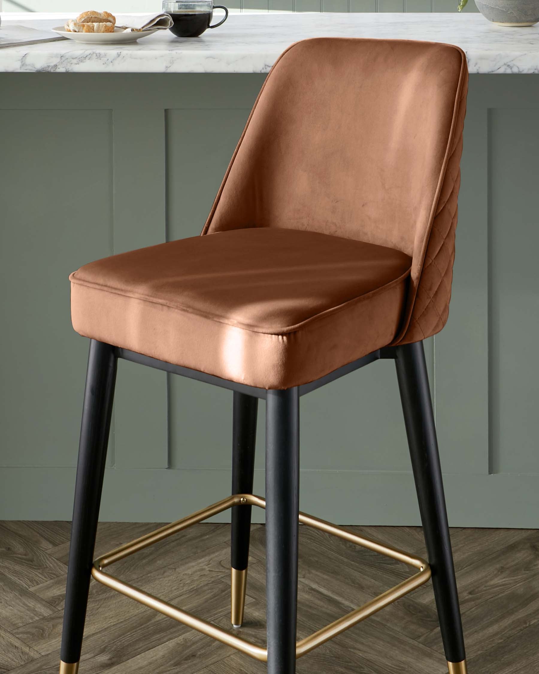 Tabouret de bar Mae Rust Velvet