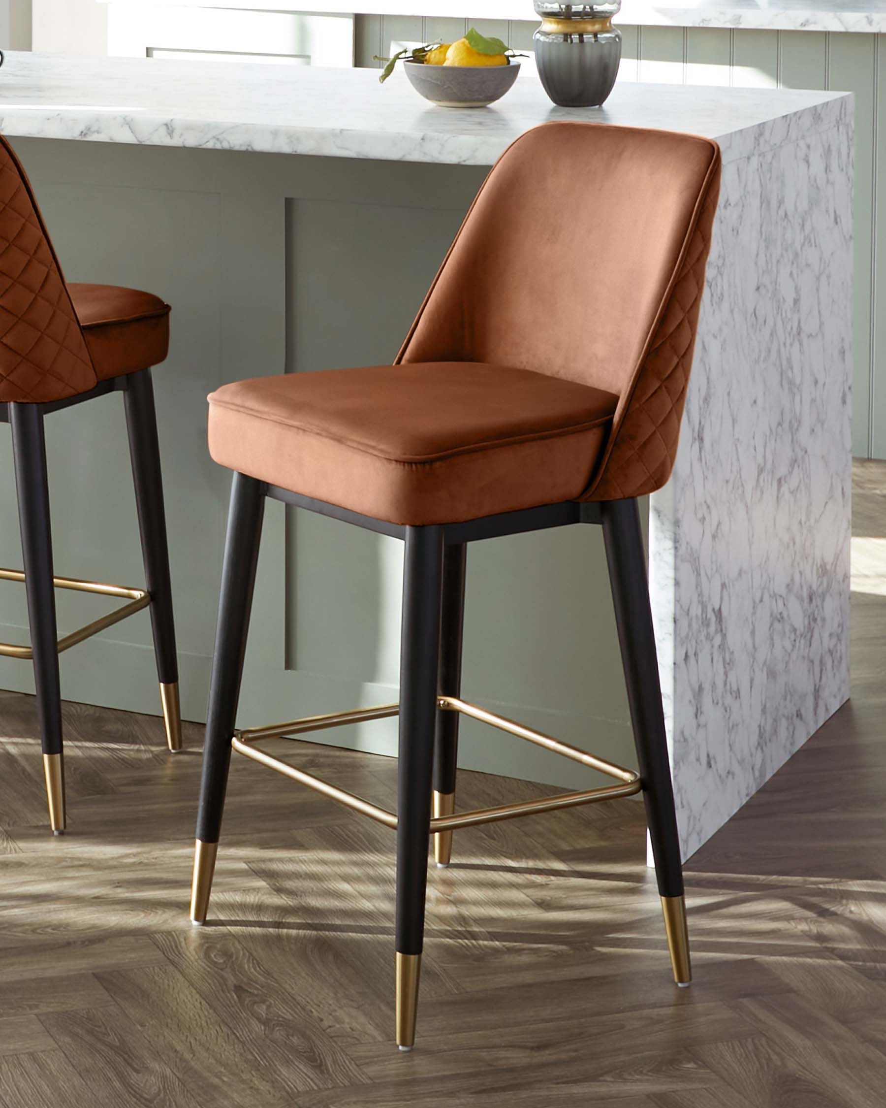 Tabouret de bar Mae Rust Velvet