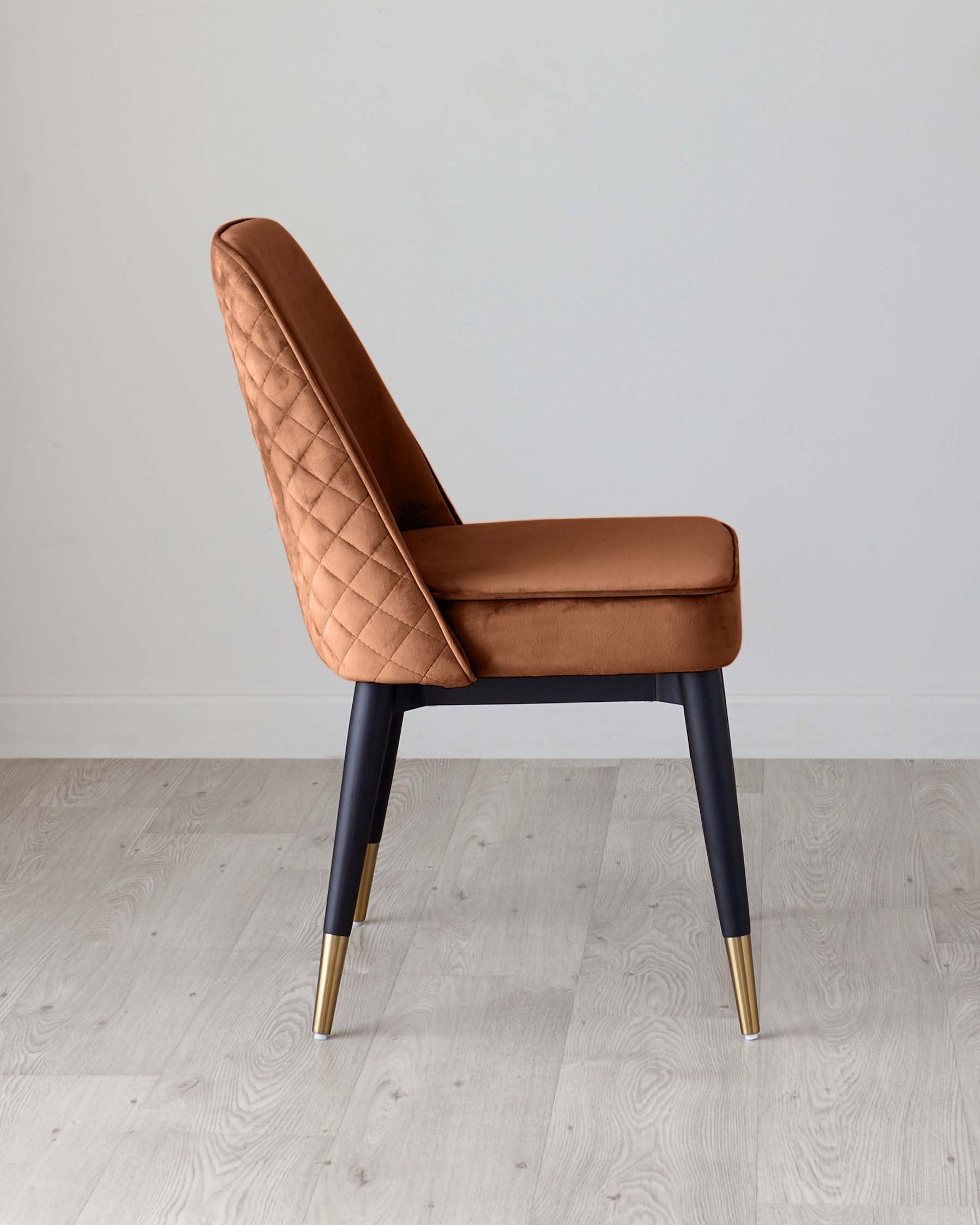 Chaise de salle à manger Mae en velours rouille