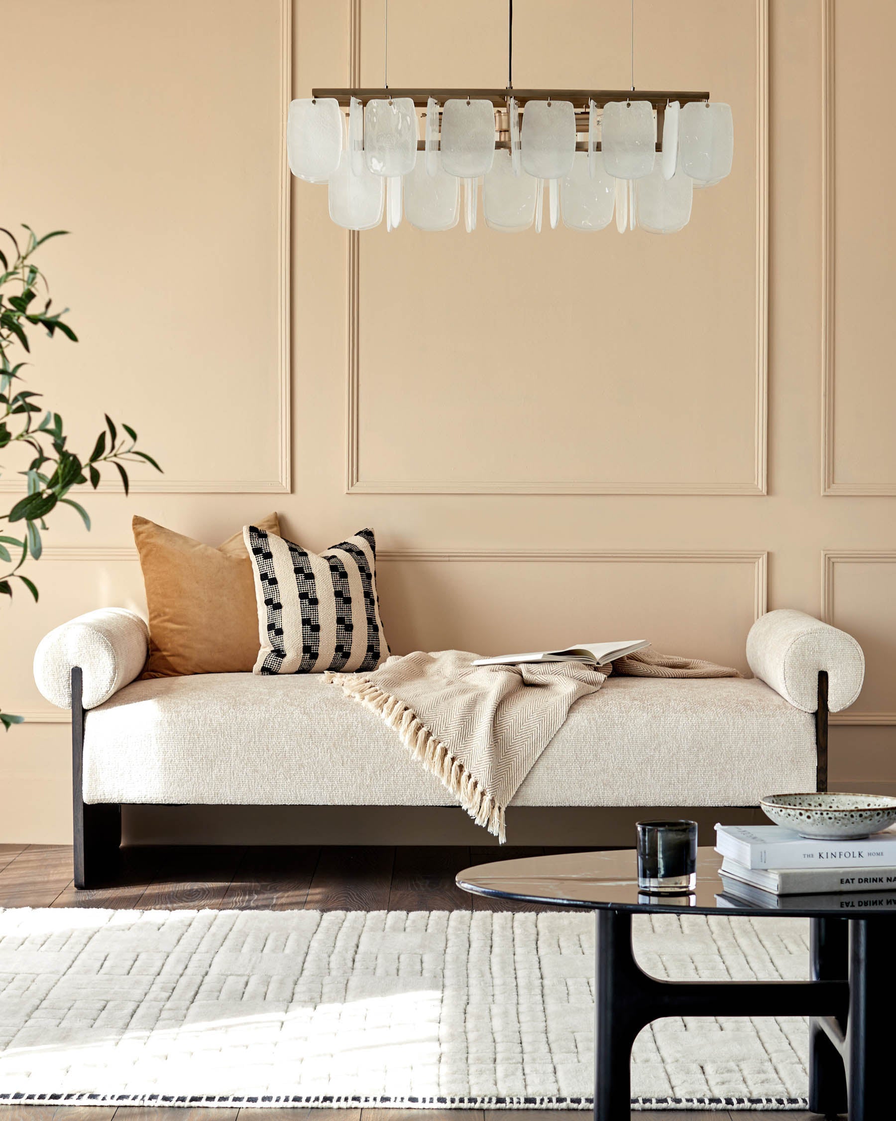 Banquette-lit en tissu naturel Maeve