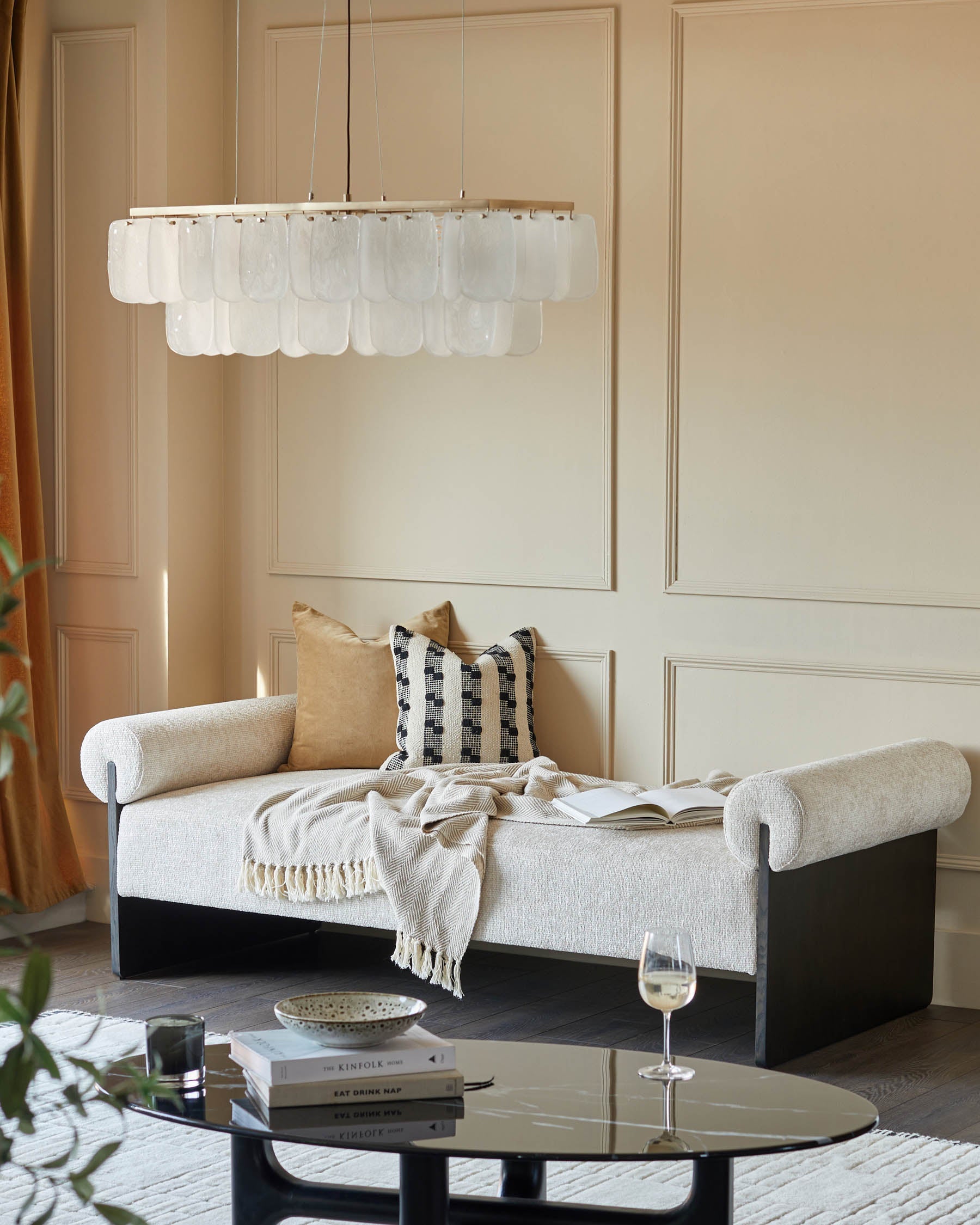 Banquette-lit en tissu naturel Maeve