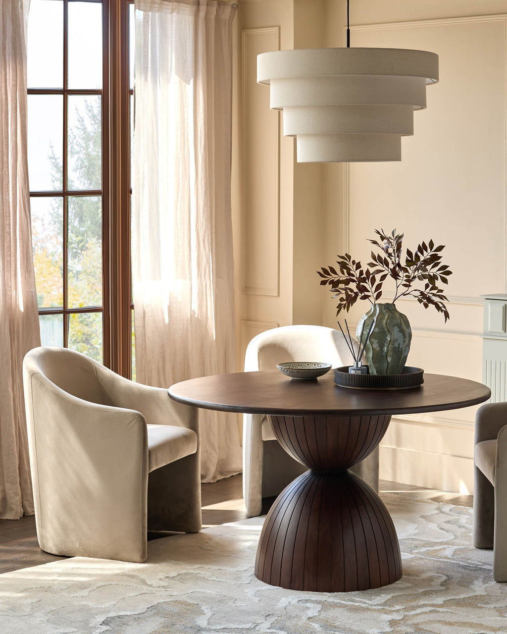 Table à manger 4 places Malin en bois foncé