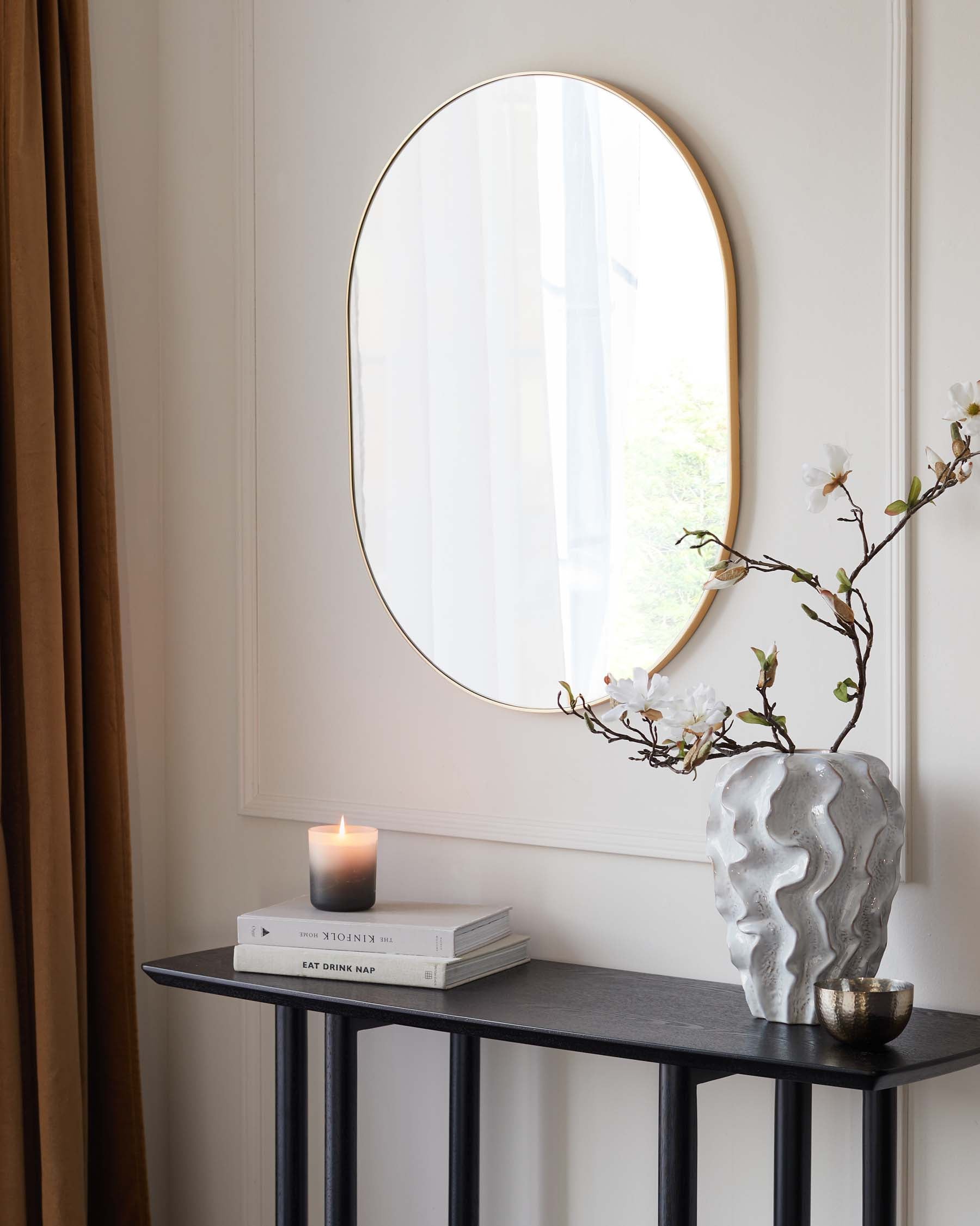 Miroir mural moyen Malva doré