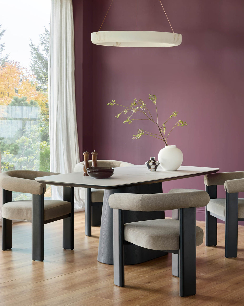 Table à manger Manhattan en céramique blanche pour 8 personnes