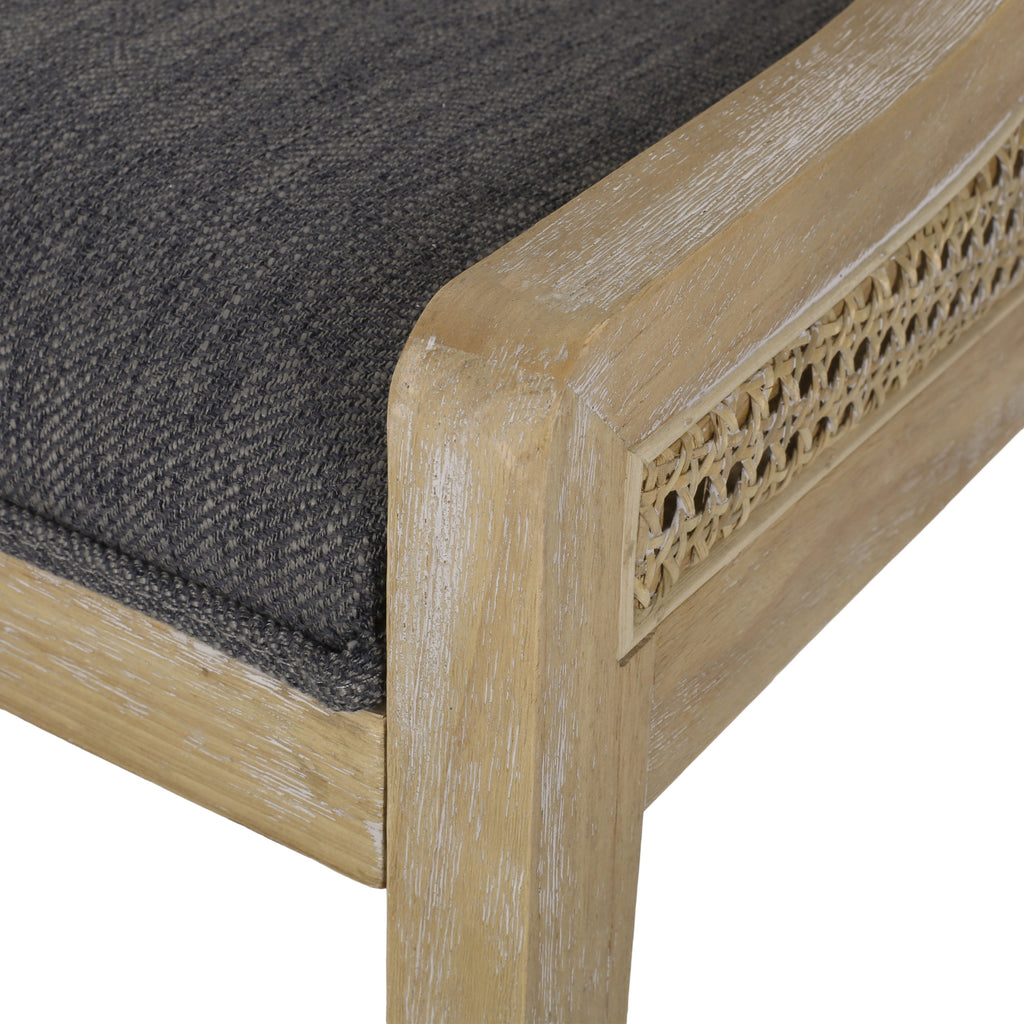 Chaises de salle à manger rembourrées en rotin et bois Maurers (lot de 2) par Christopher Knight Home