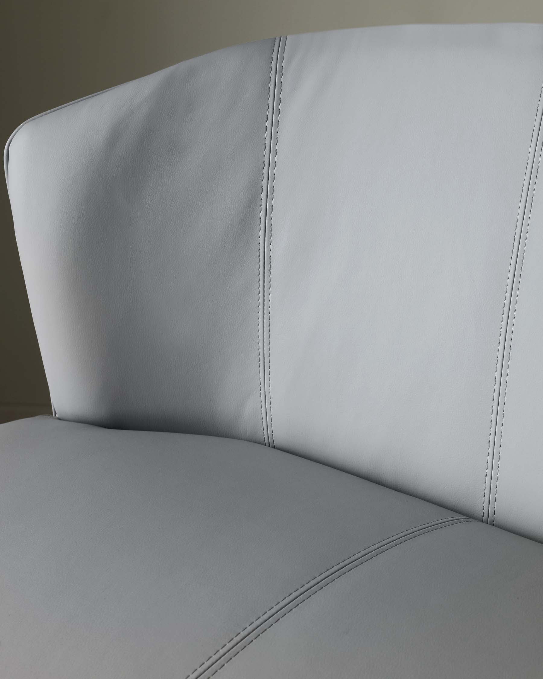 Banquette de salle à manger 3 places en similicuir gris moyen doux avec dossier