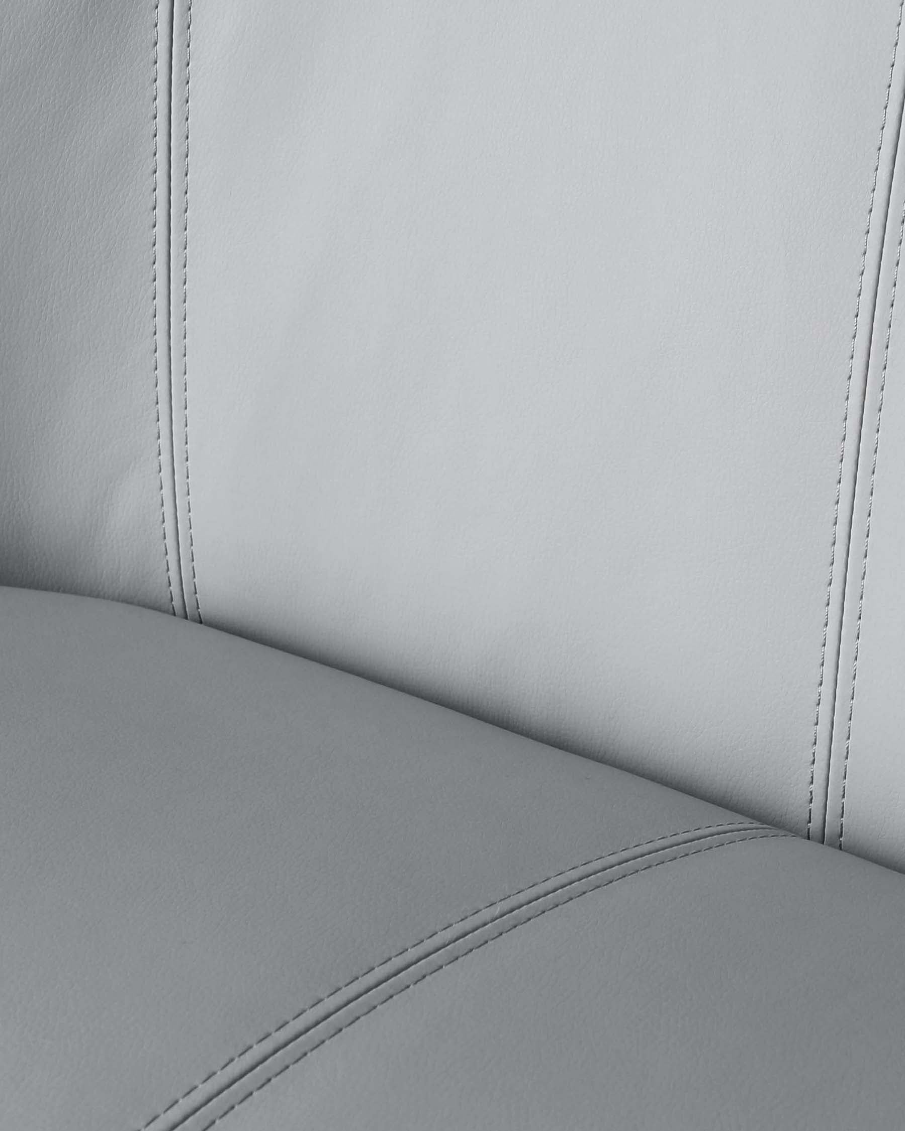 Banquette de salle à manger 3 places en similicuir gris moyen doux avec dossier