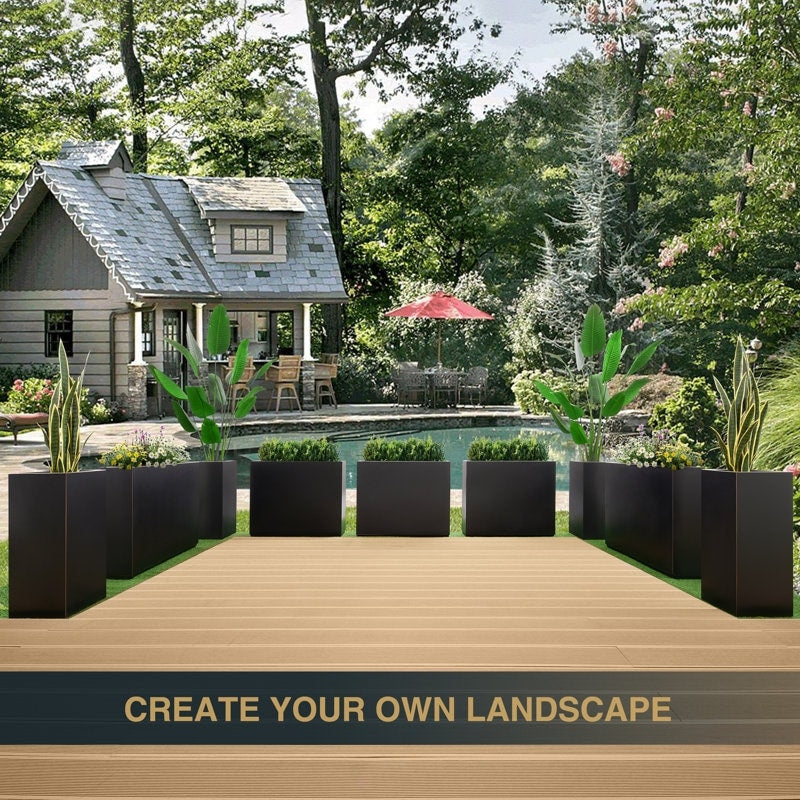 Jardinière métallique robuste pour plantes d'extérieur, 96 x 25 x 76 cm (L x l x H) - 96 x 76 x 25 cm (l x l x H)