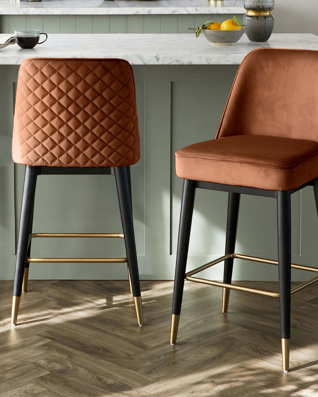 Tabouret de bar Mae Rust Velvet