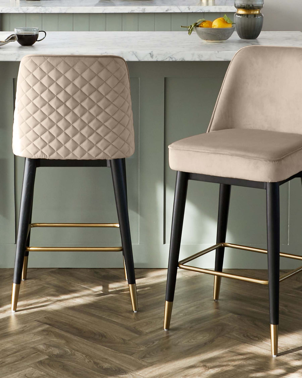 Tabouret de bar Mae Champagne Velvet