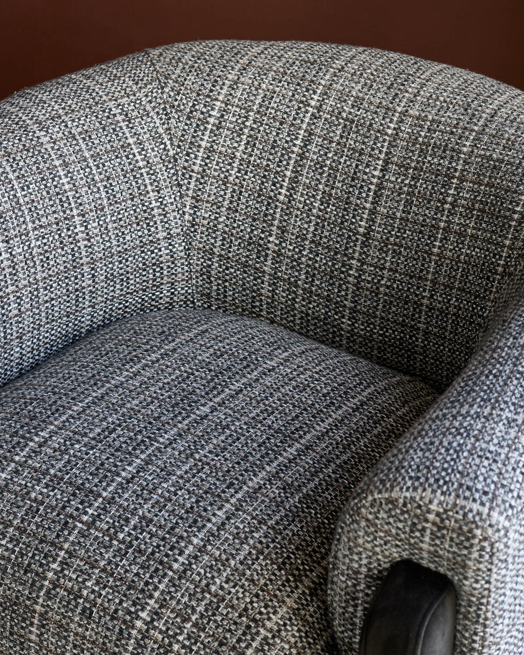 Fauteuil d'appoint Miles moka en matériaux mixtes