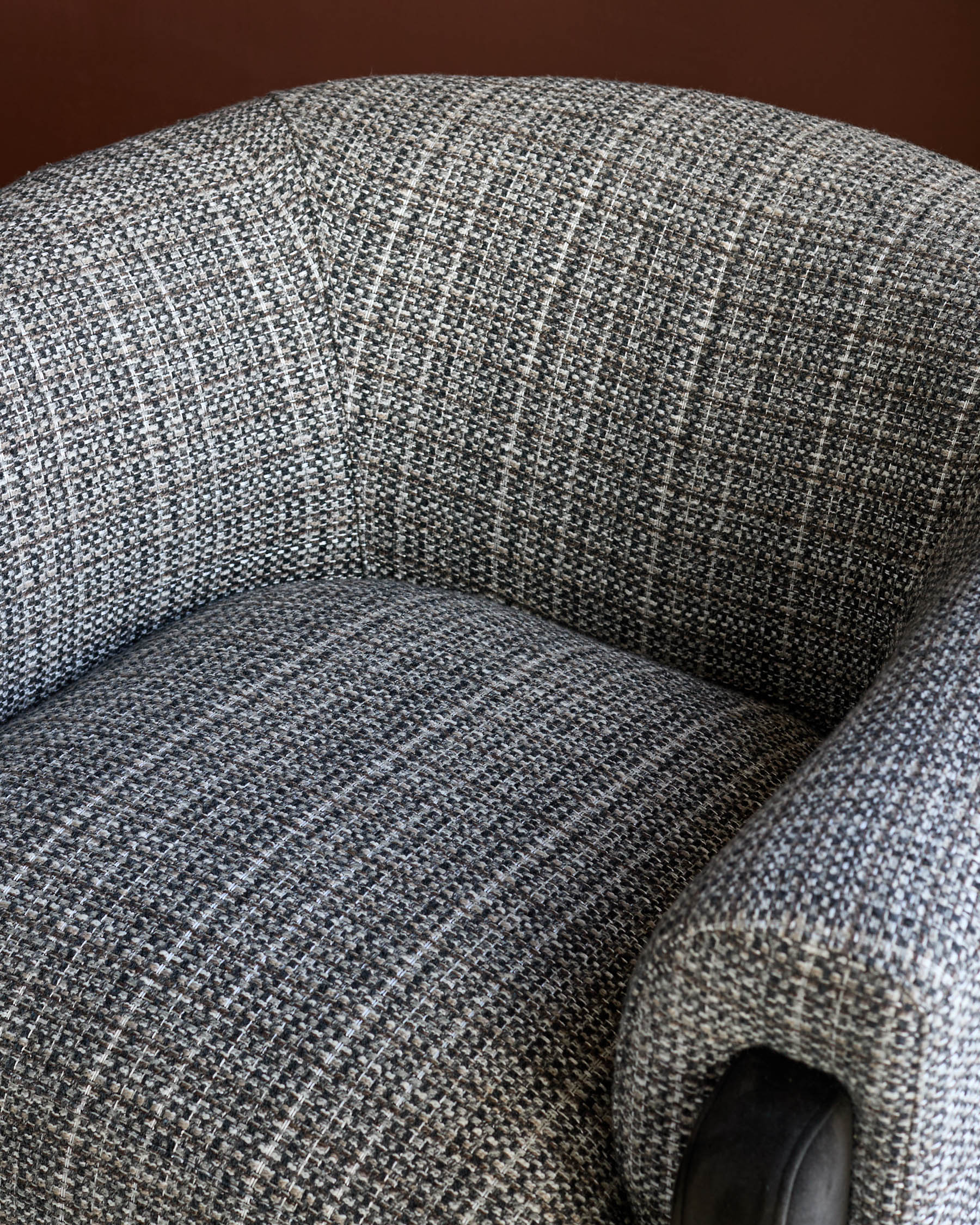 Fauteuil d'appoint Miles moka en matériaux mixtes