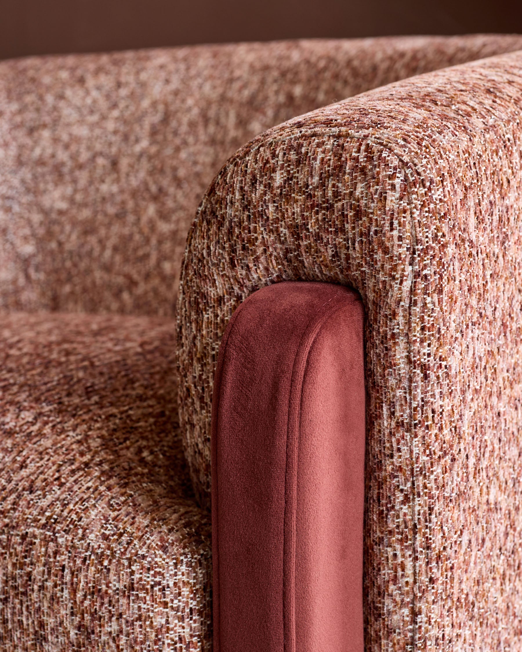 Fauteuil d'appoint Miles rouge caramel en matériau mixte