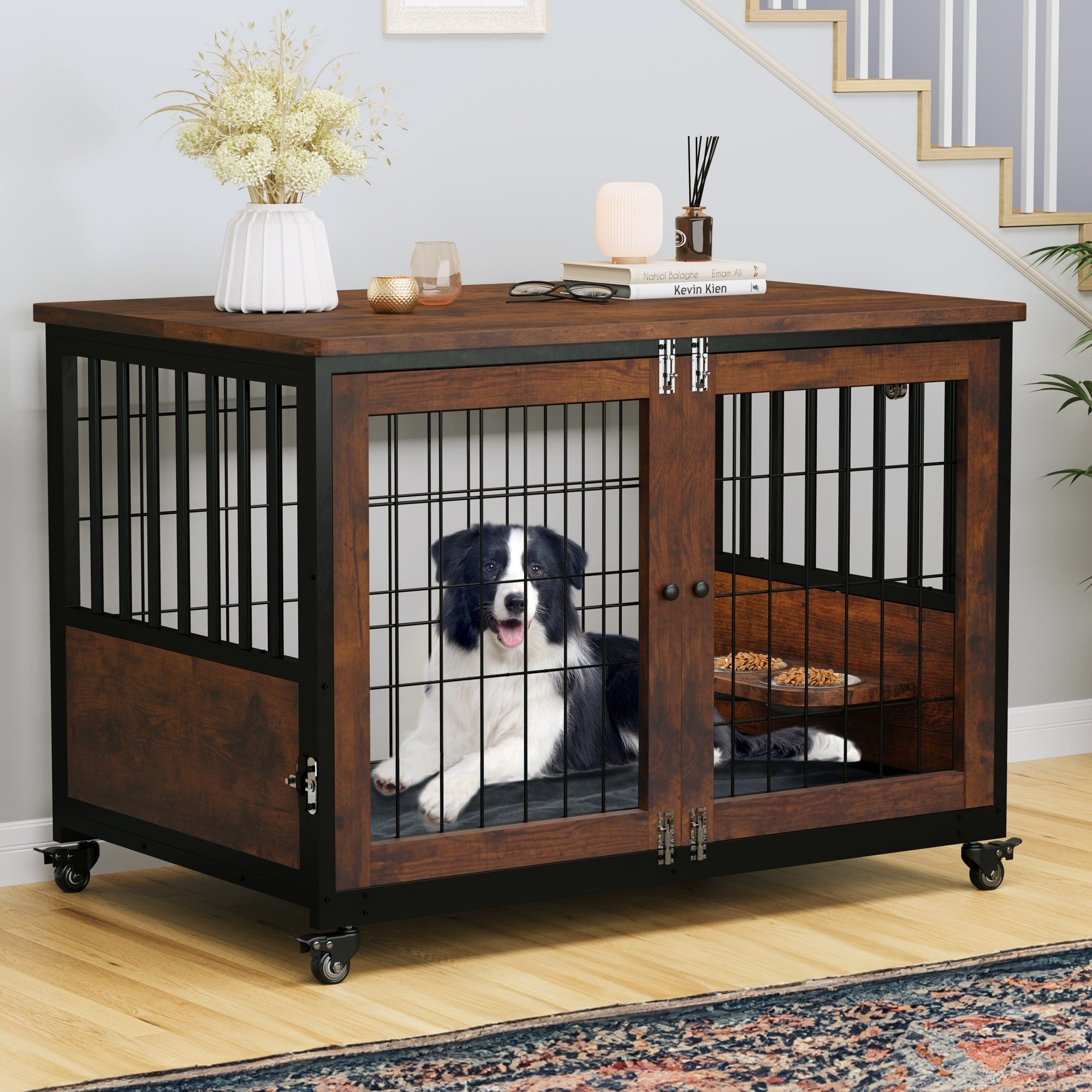 Table d'appoint en forme de cage pour chien de style Moasis Furniture