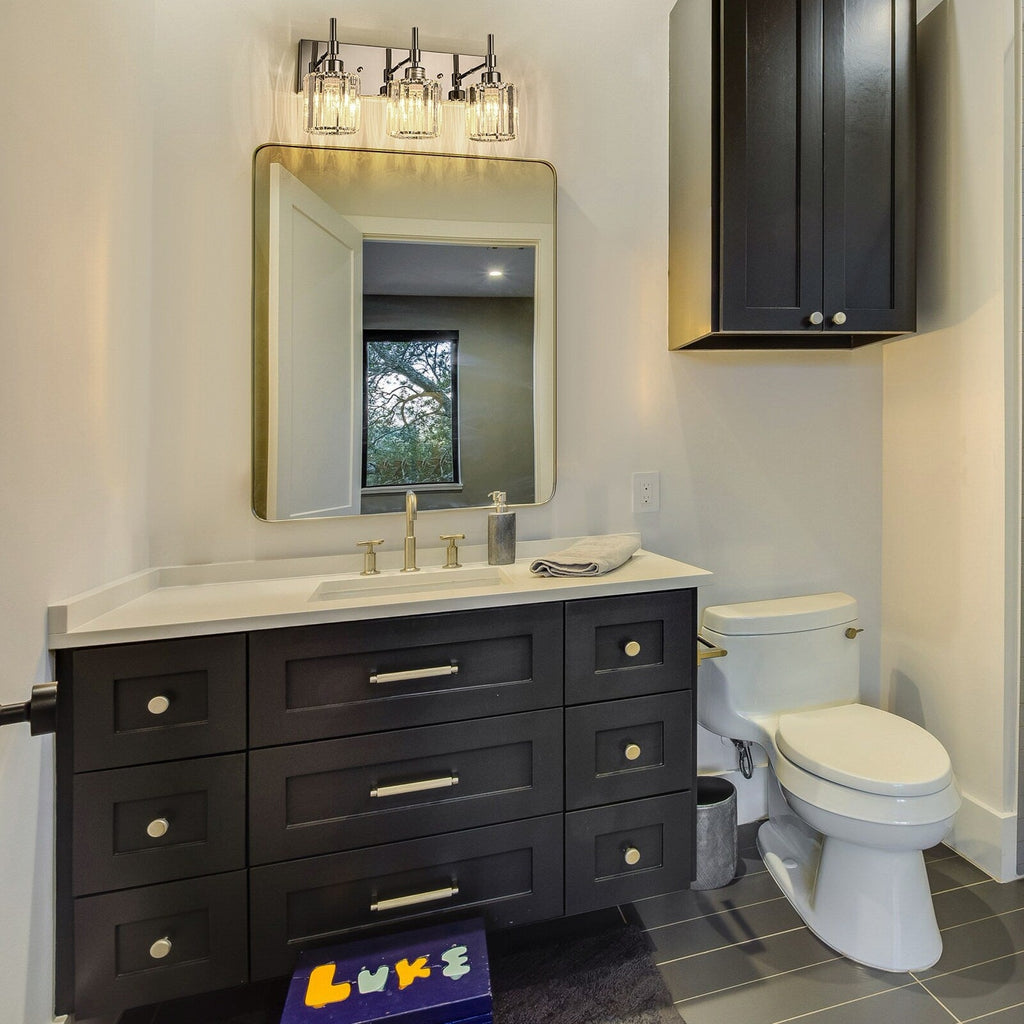 Appliques murales modernes à intensité variable pour salle de bain avec abat-jour en cristal