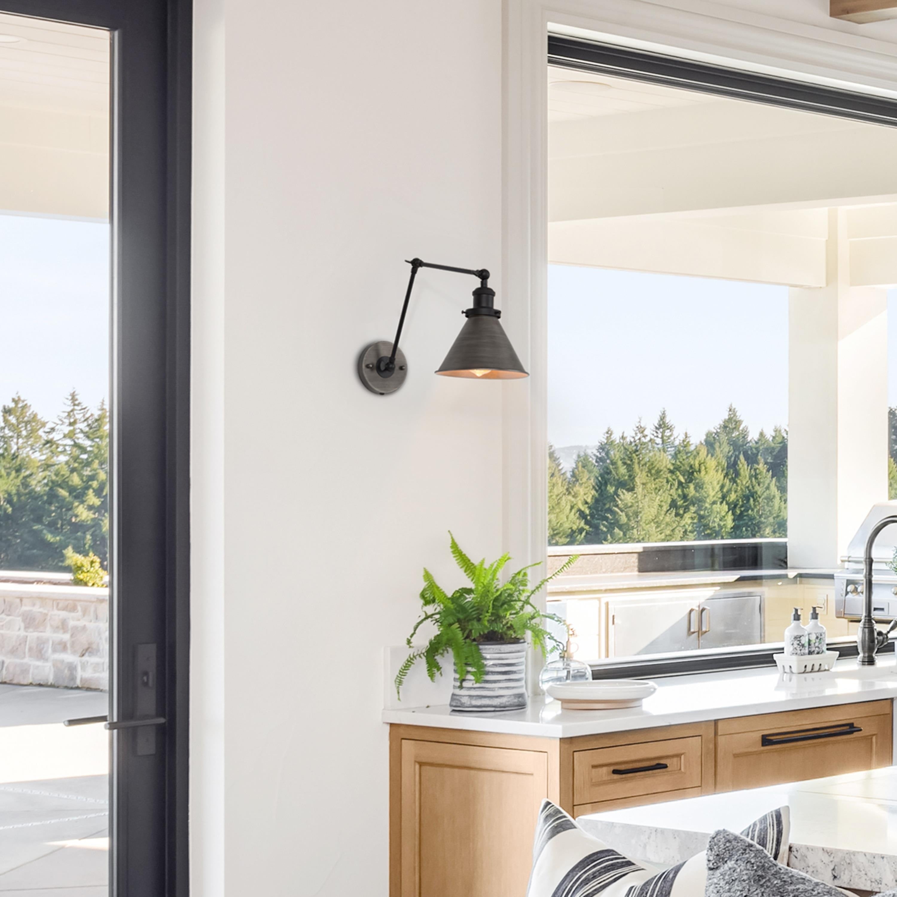 Lot de 2 appliques murales modernes à bras pivotant réglables et câblées